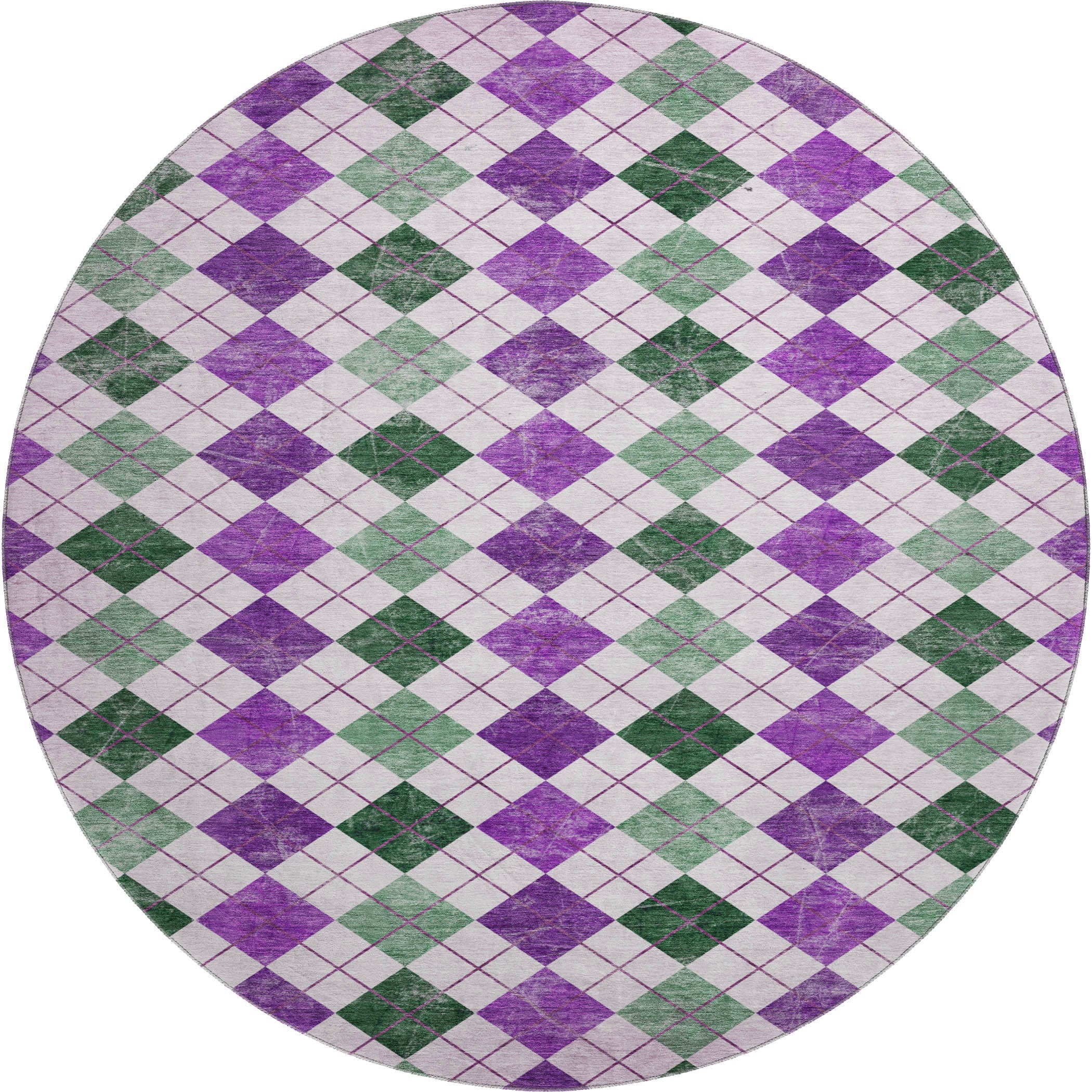 Marrakech Machine Washable Transitional Purple Rug 8' x 8' #shape_Round