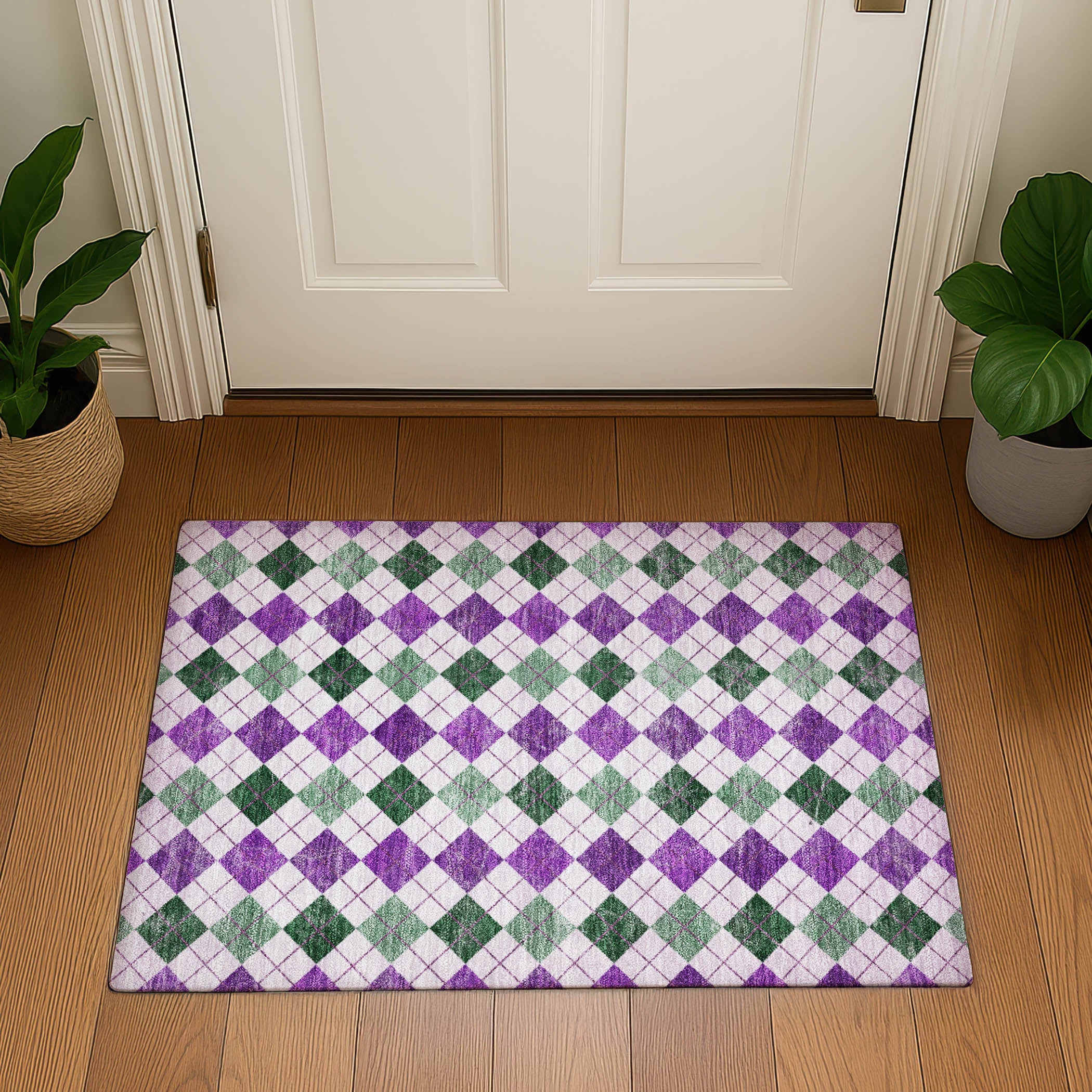 Marrakech Machine Washable Transitional Purple Rug 1'8" x 2'6" #shape_Rectangle