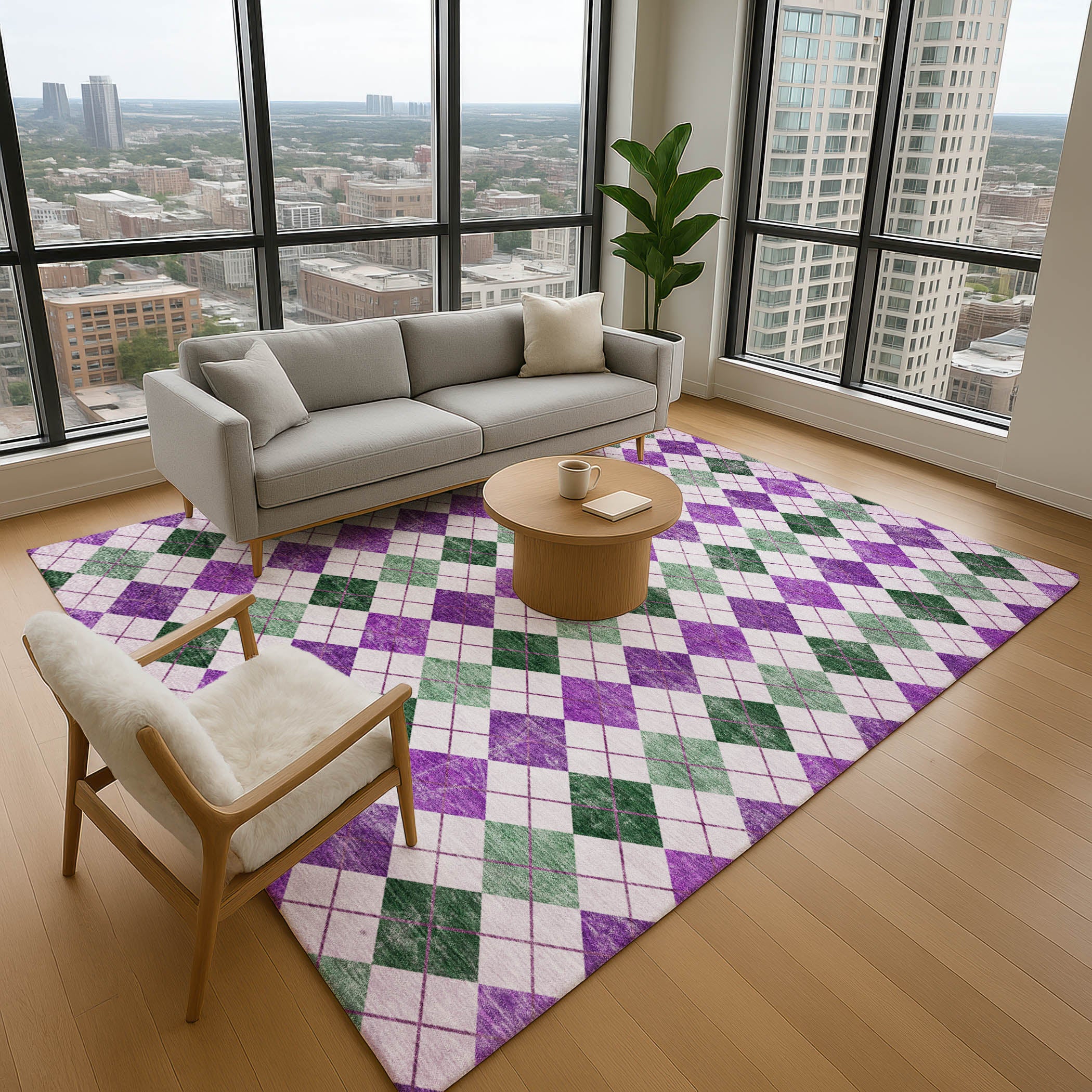Marrakech Machine Washable Transitional Purple Rug 2'6" x 3'10" #shape_Rectangle