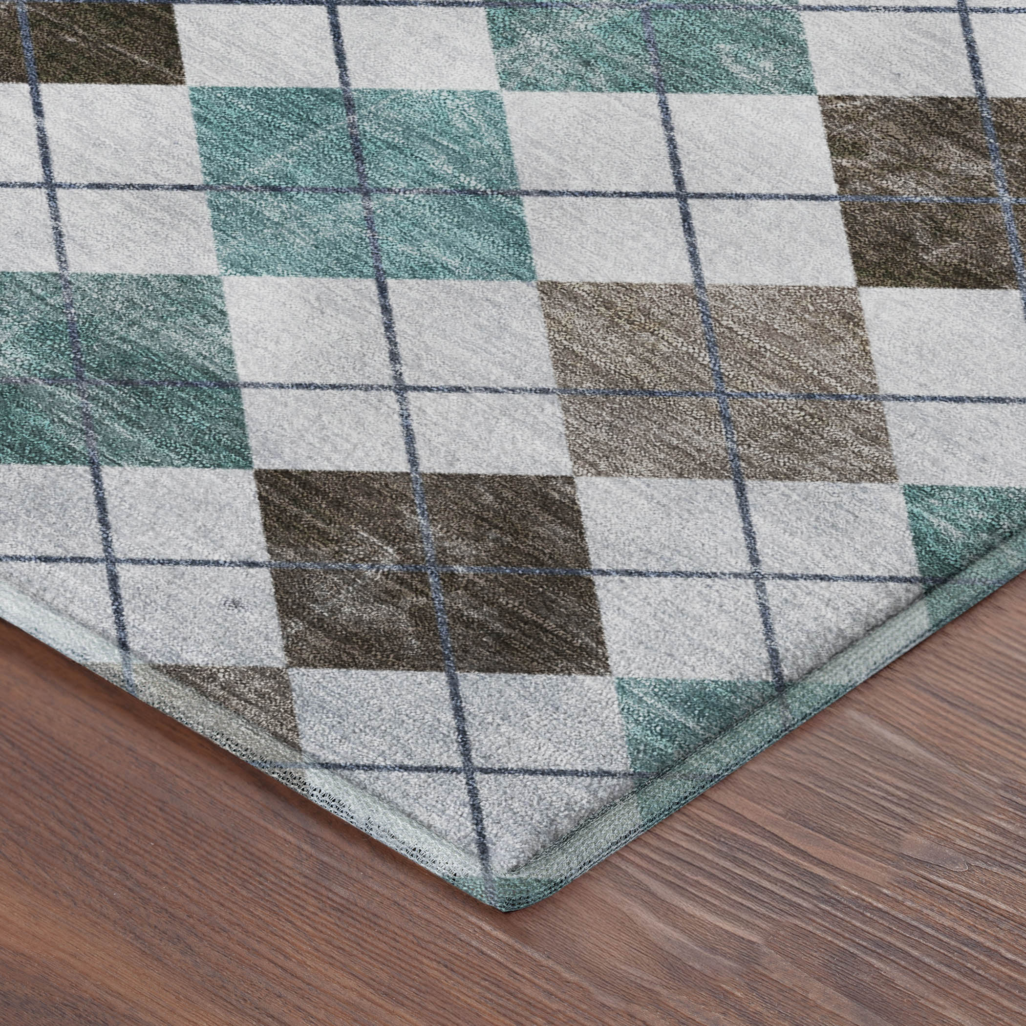 Marrakech Machine Washable Transitional Teal Rug 1'8" x 2'6" #shape_Rectangle