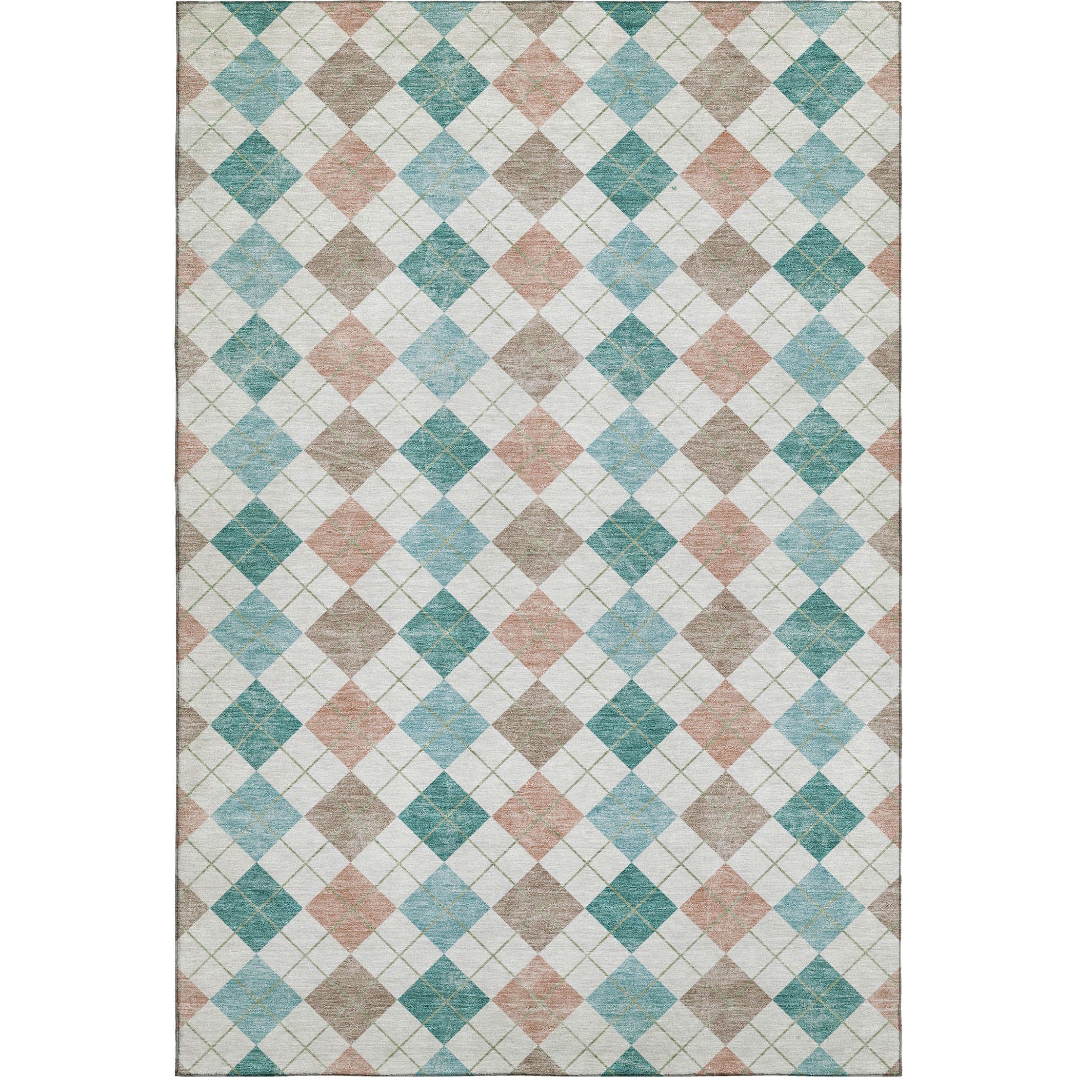 Antigua Machine Washable Transitional Aqua Teal Rug 2'6" x 3'10" #shape_Rectangle