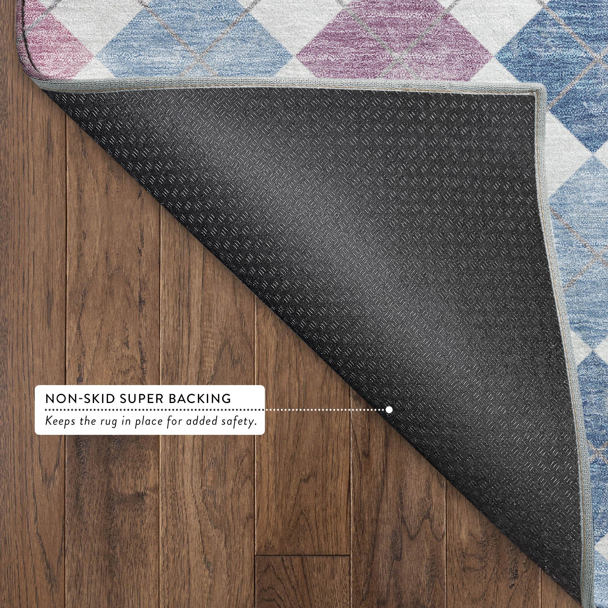 Antigua Machine Washable Transitional Blue Rug 1'8" x 2'6" #shape_Rectangle