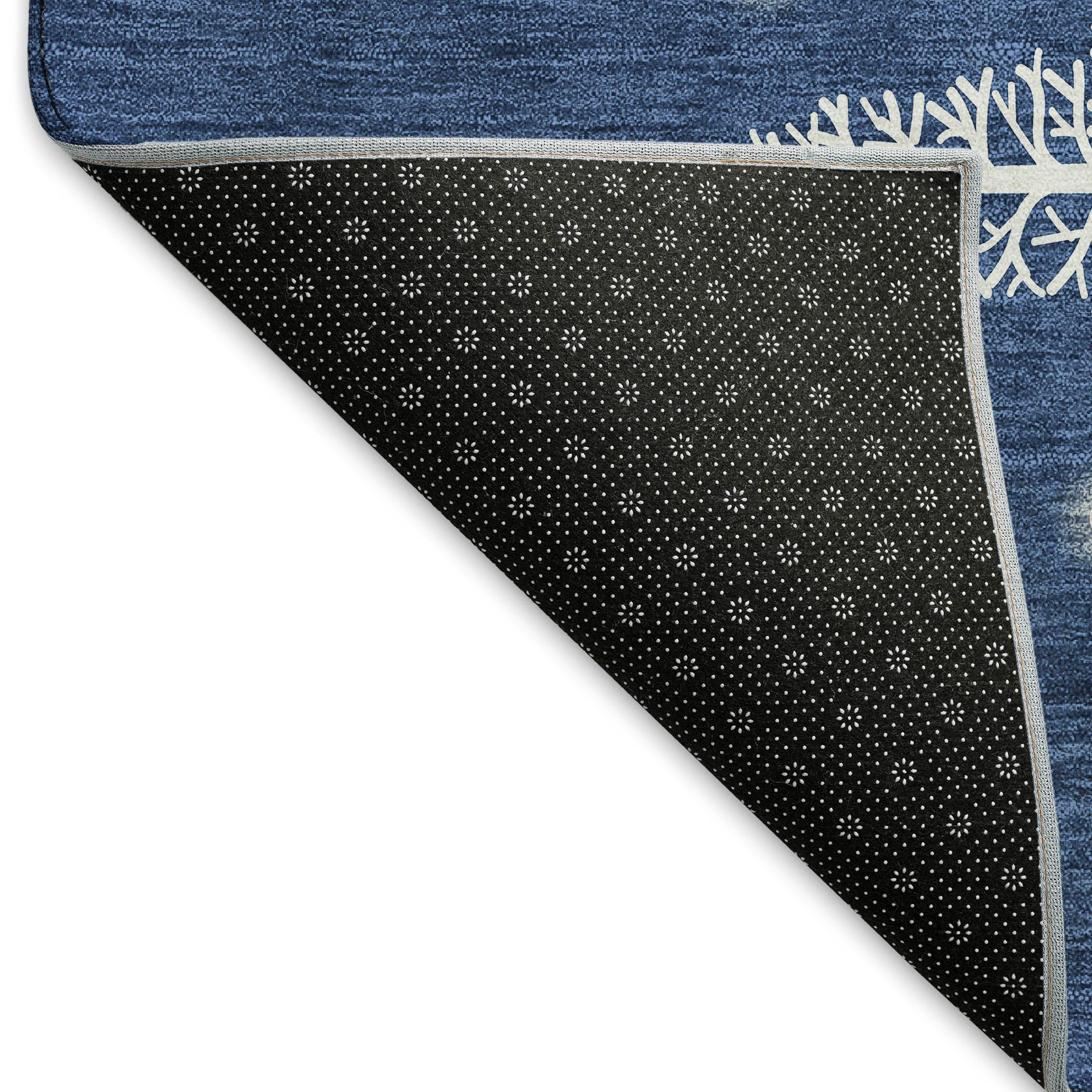 Mdina Machine Washable Holiday Blue Rug 1'8" x 2'6" #shape_Rectangle