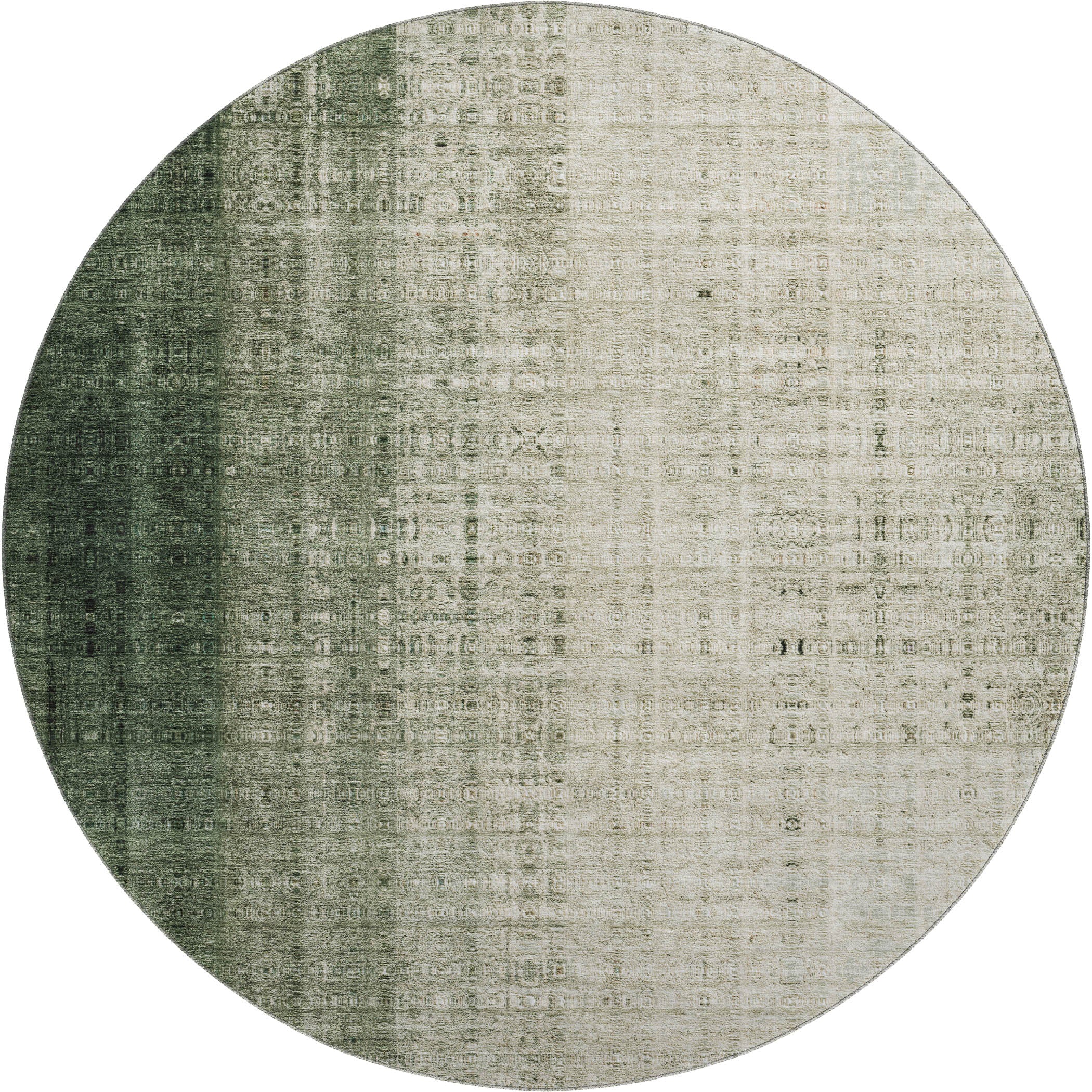 Salzburg Machine Washable Transitional Aloe Green Rug 8' x 8' #shape_Round