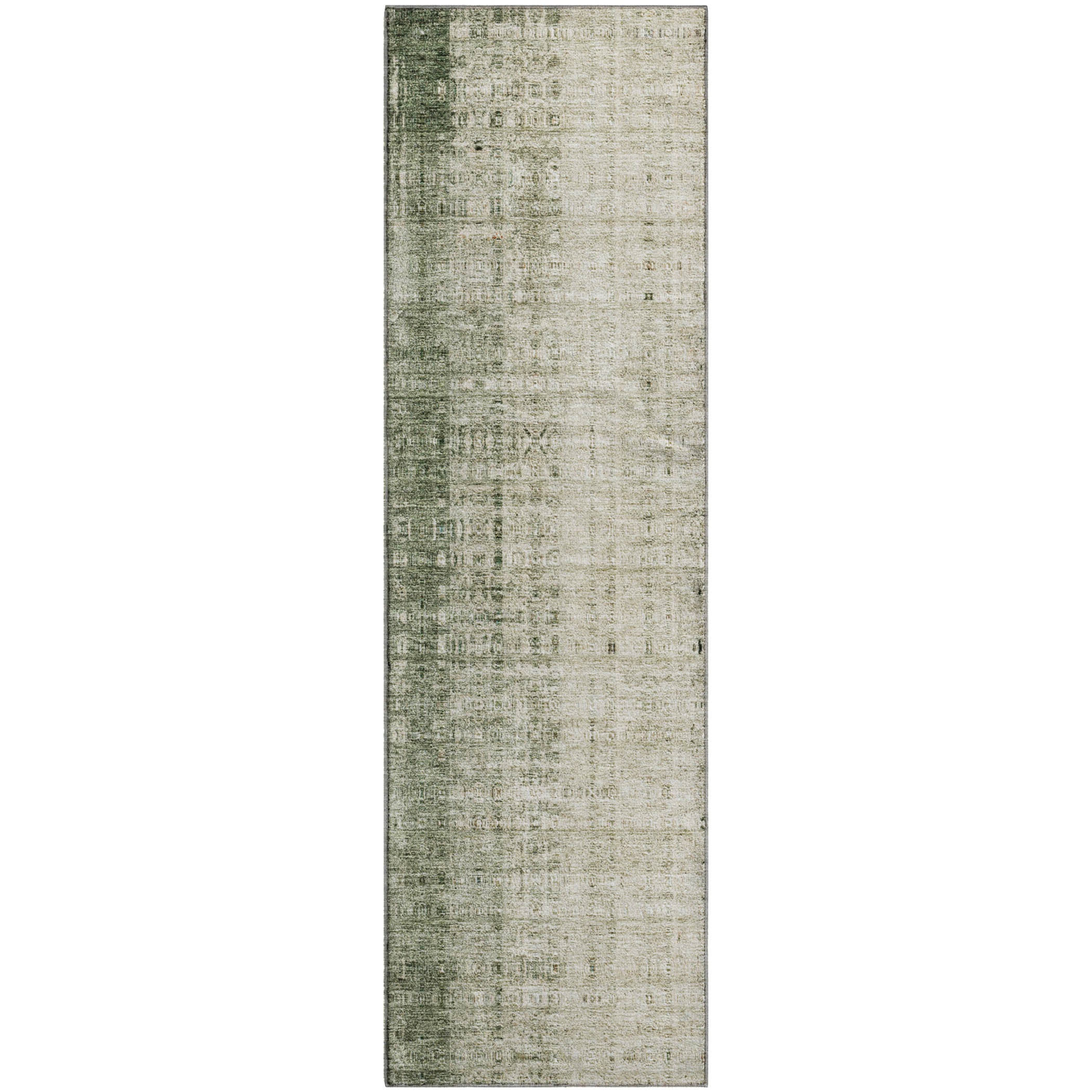 Salzburg Machine Washable Transitional Aloe Green Rug 2'3" x 7'6" #shape_Runner