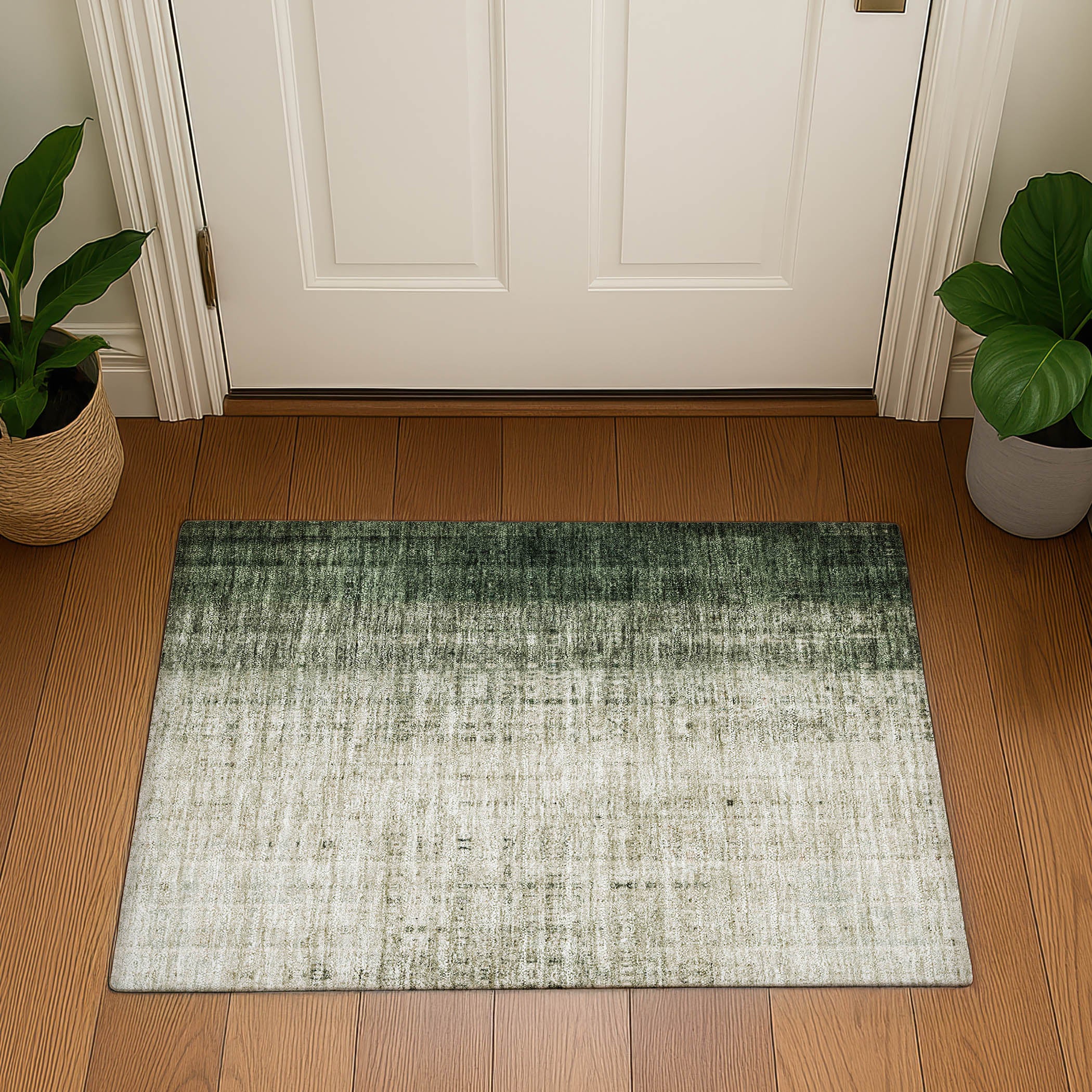 Salzburg Machine Washable Transitional Aloe Green Rug 1'8" x 2'6" #shape_Rectangle