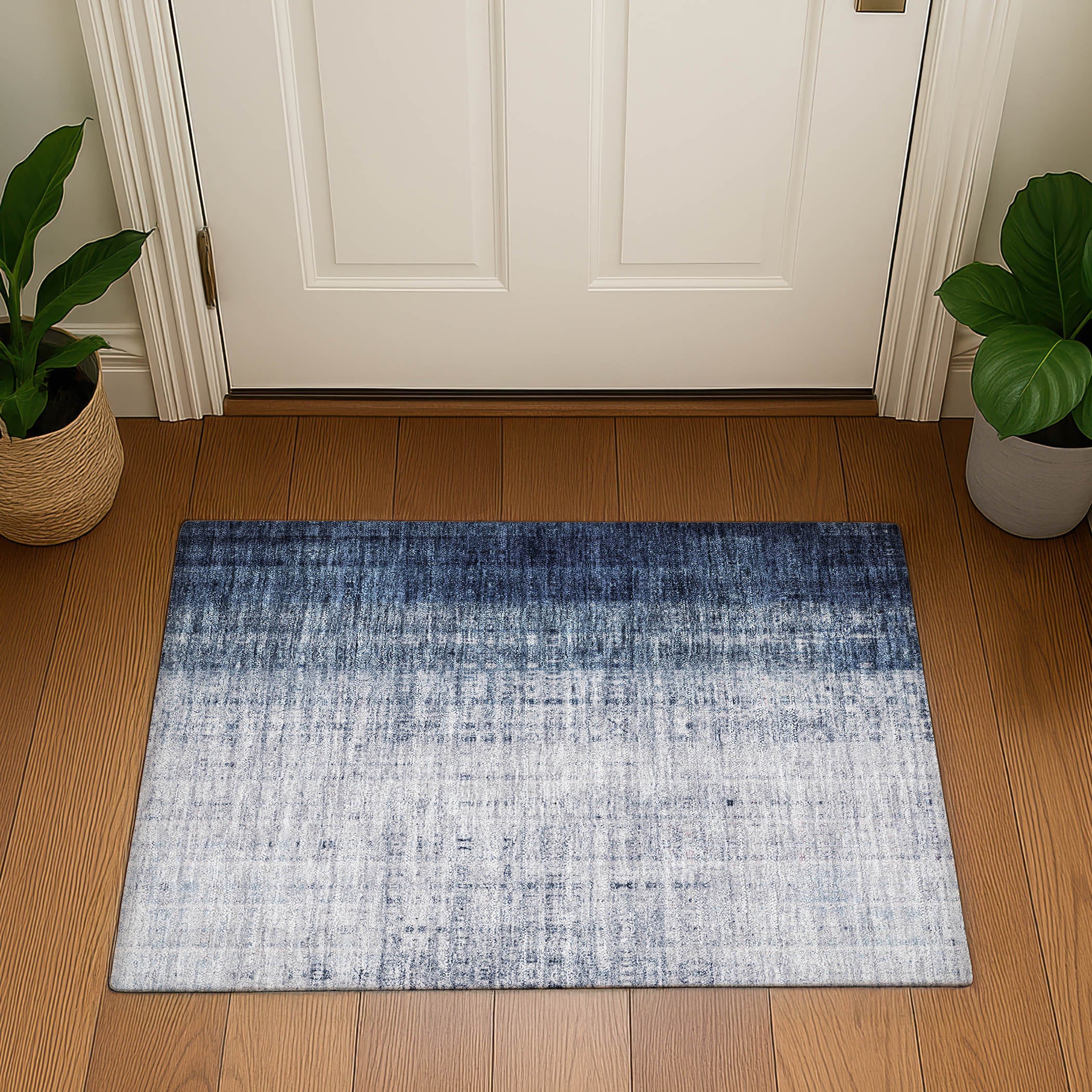Salzburg Machine Washable Transitional Blue Rug 1'8" x 2'6" #shape_Rectangle