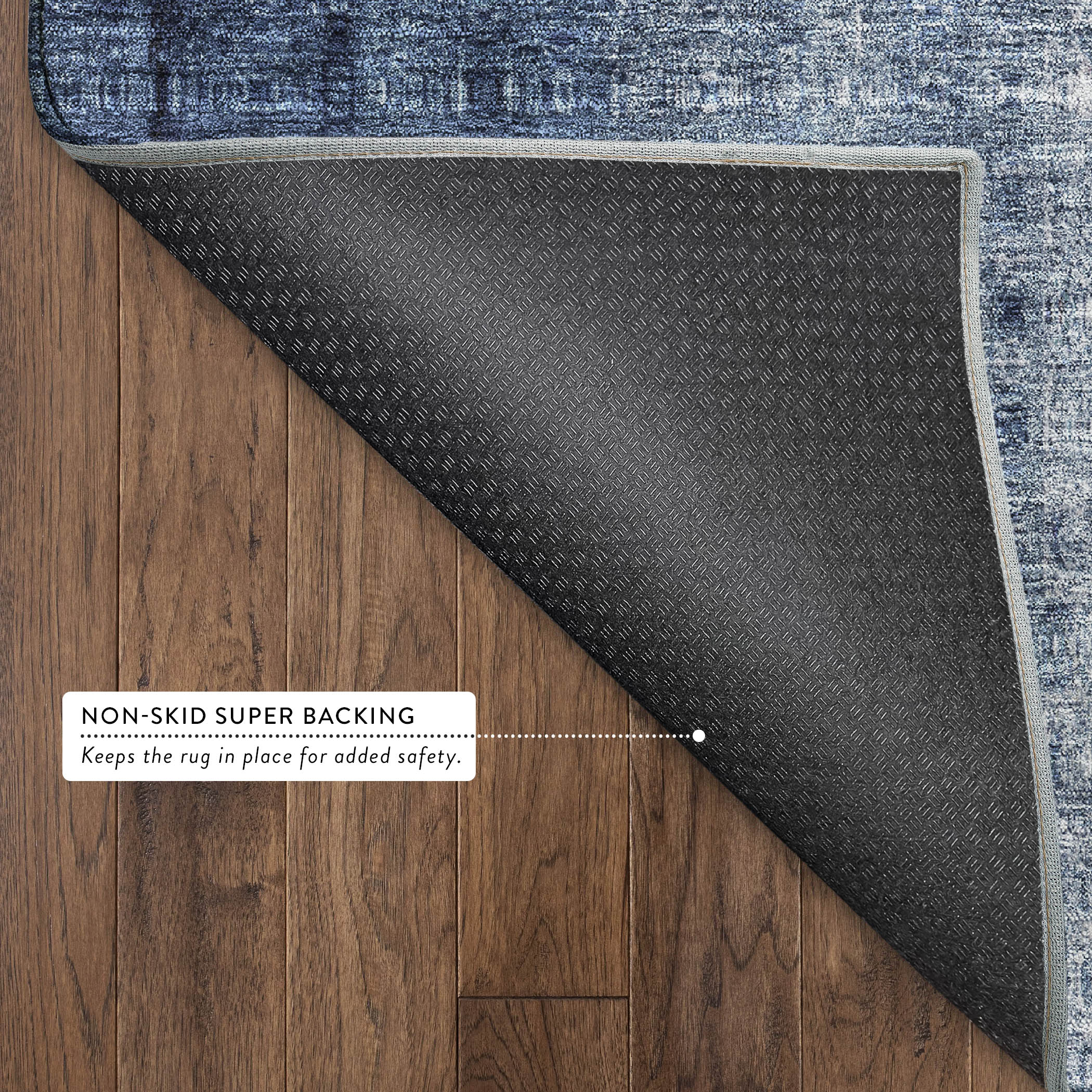 Salzburg Machine Washable Transitional Blue Rug 1'8" x 2'6" #shape_Rectangle