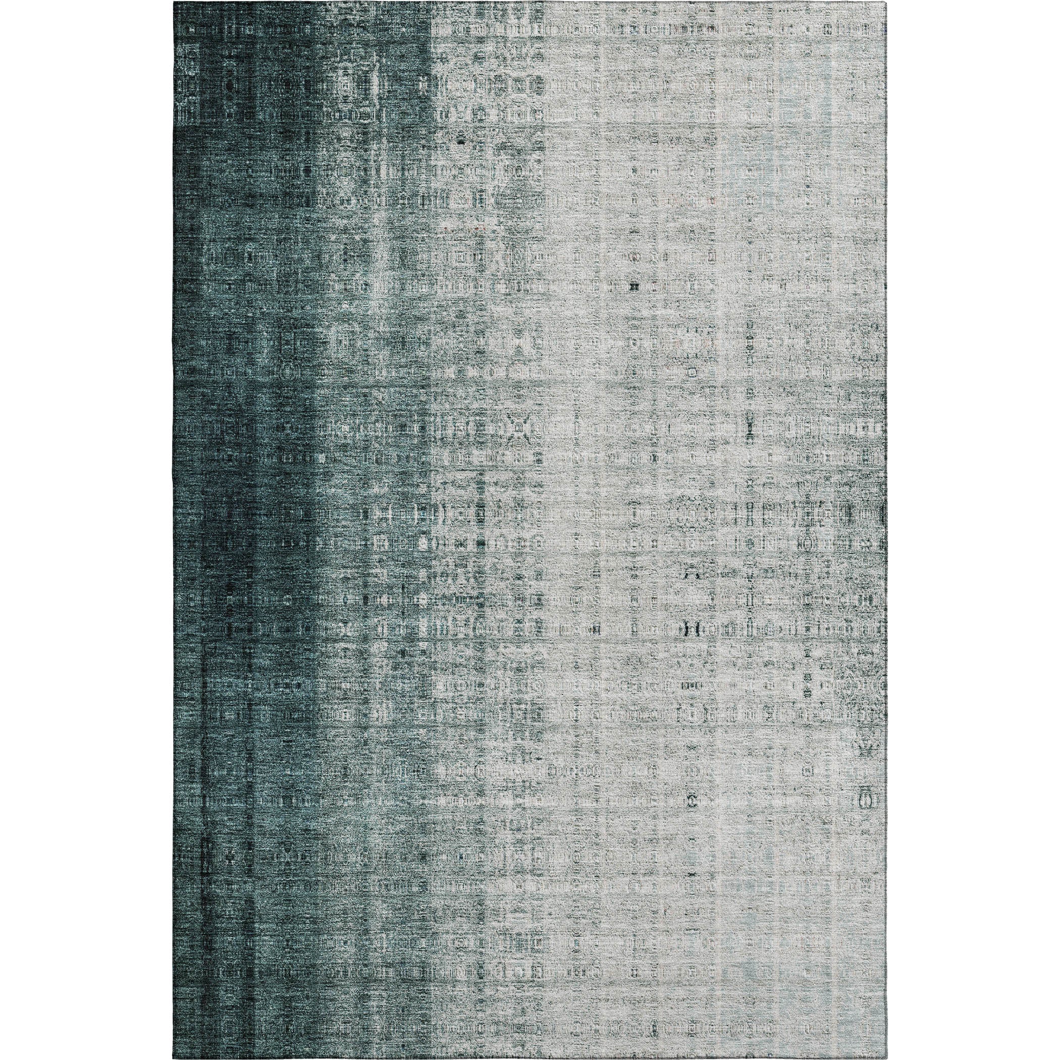 Salzburg Machine Washable Transitional Teal Rug 2'6" x 3'10" #shape_Rectangle