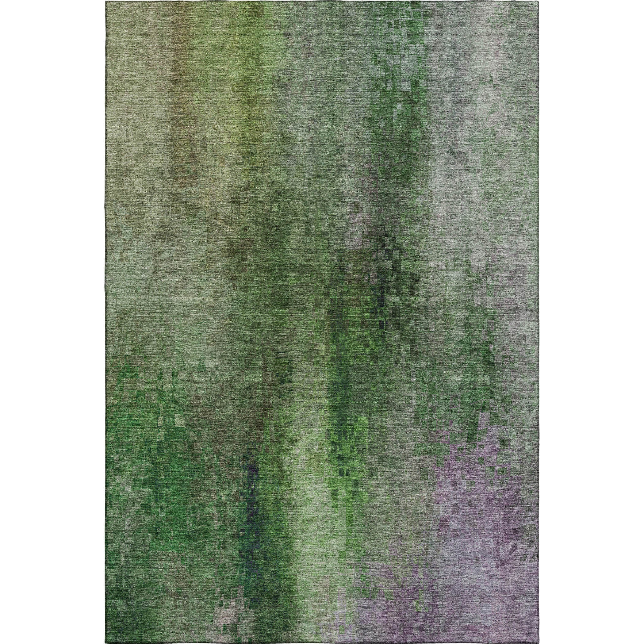 Seoul Machine Washable Transitional Green Rug 2'6" x 3'10" #shape_Rectangle
