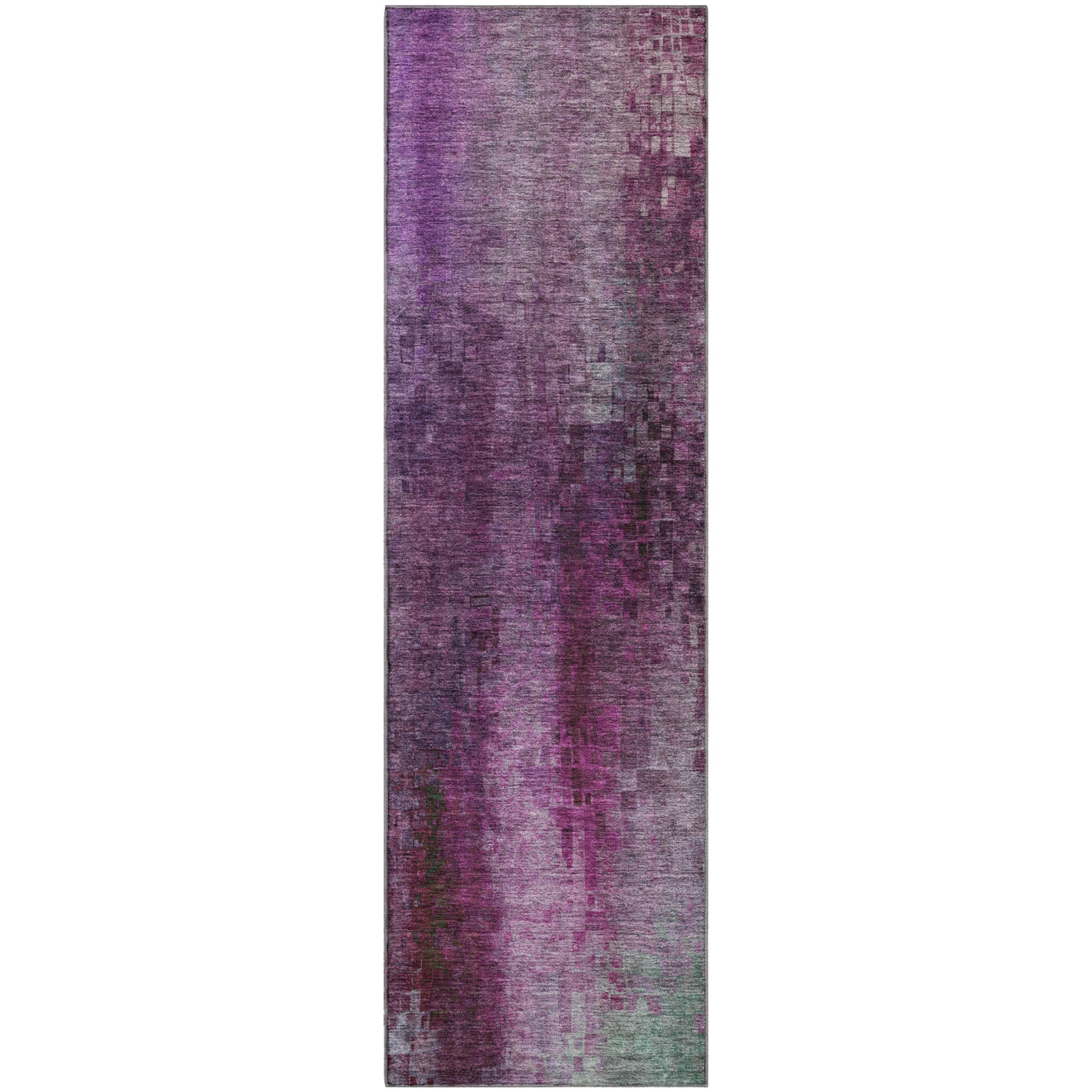 Seoul Machine Washable Transitional Purple Rug 2'3" x 7'6" #shape_Runner