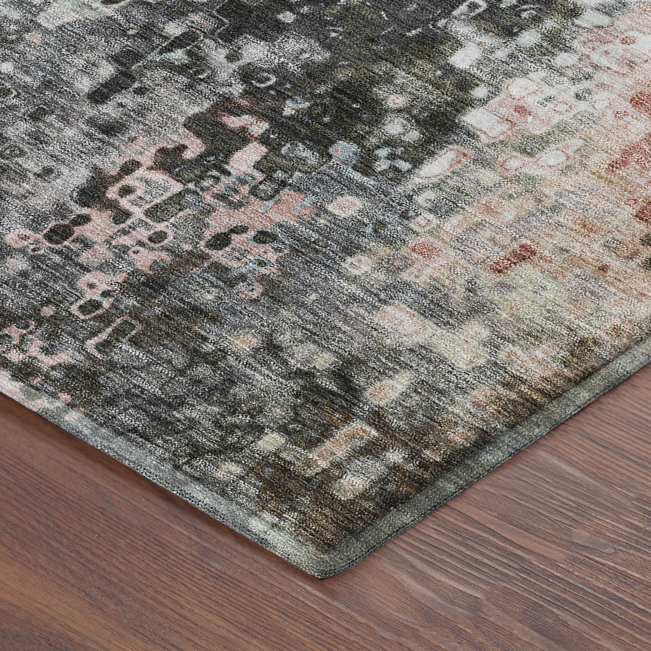 Budapest Machine Washable Transitional Granite Gray Rug 1'8" x 2'6" #shape_Rectangle