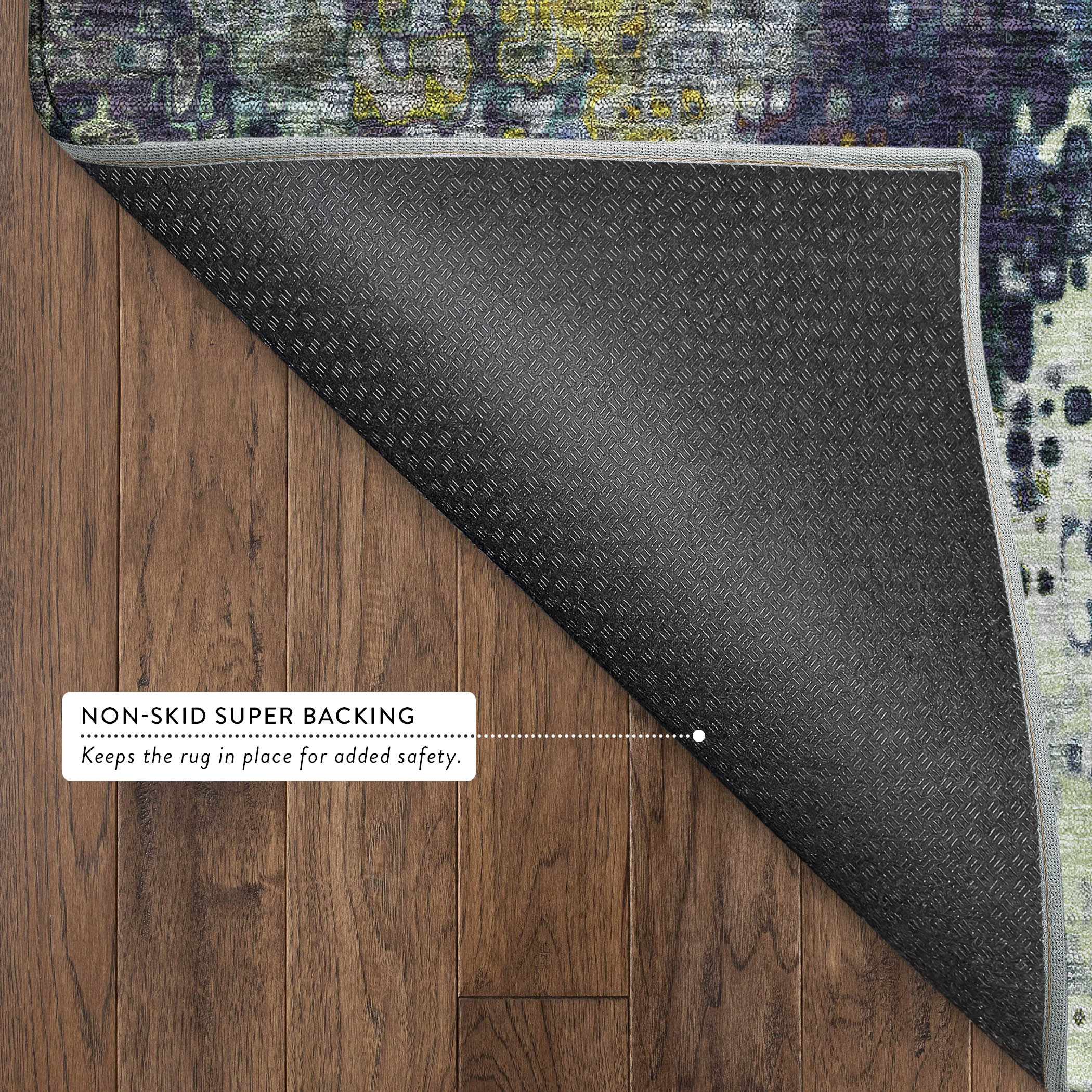 Budapest Machine Washable Transitional Green Rug 1'8" x 2'6" #shape_Rectangle