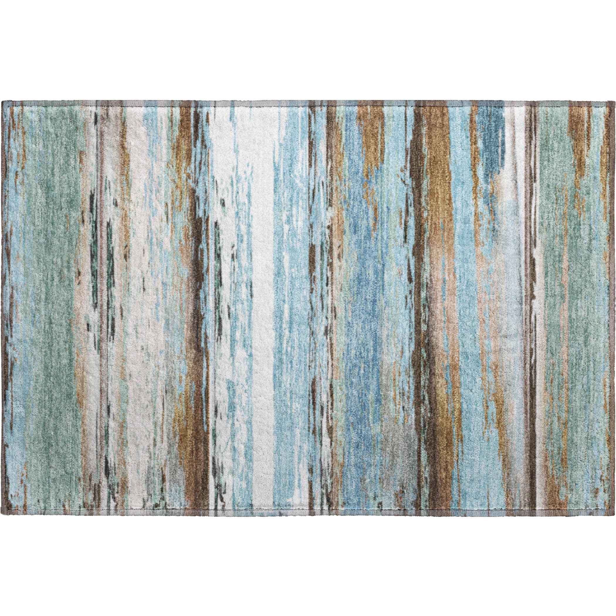 Santorini Machine Washable Transitional Blue Rug 1'8" x 2'6" #shape_Rectangle