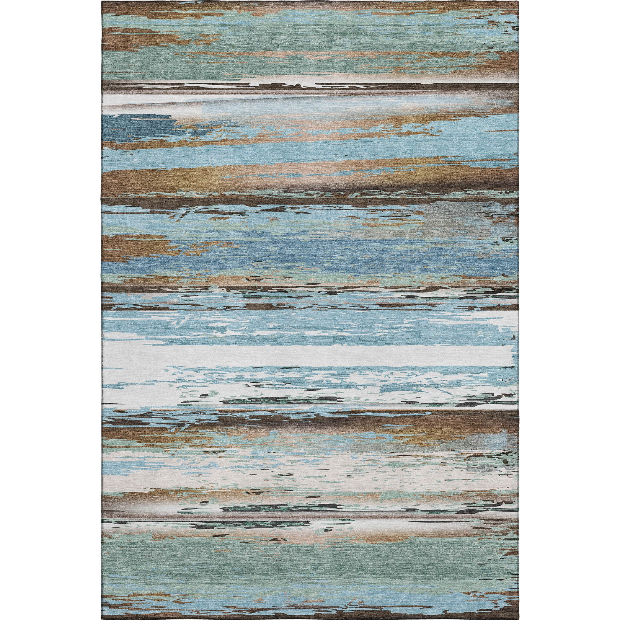 Santorini Machine Washable Transitional Blue Rug 2'6" x 3'10" #shape_Rectangle