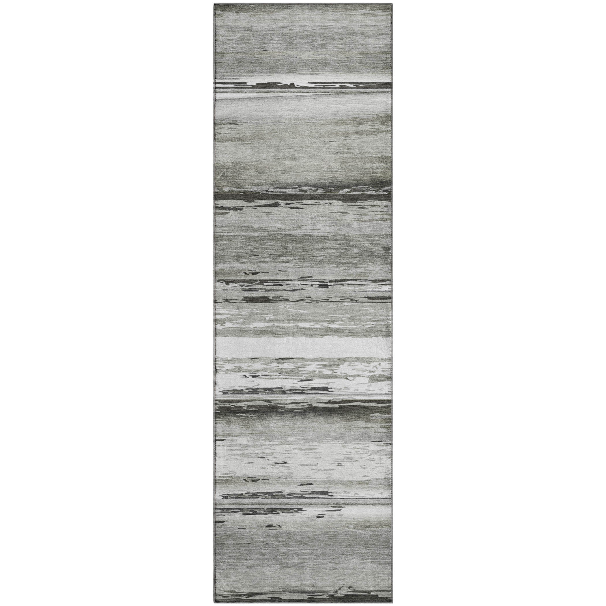 Santorini Machine Washable Transitional Gray Rug 2'3" x 7'6" #shape_Runner