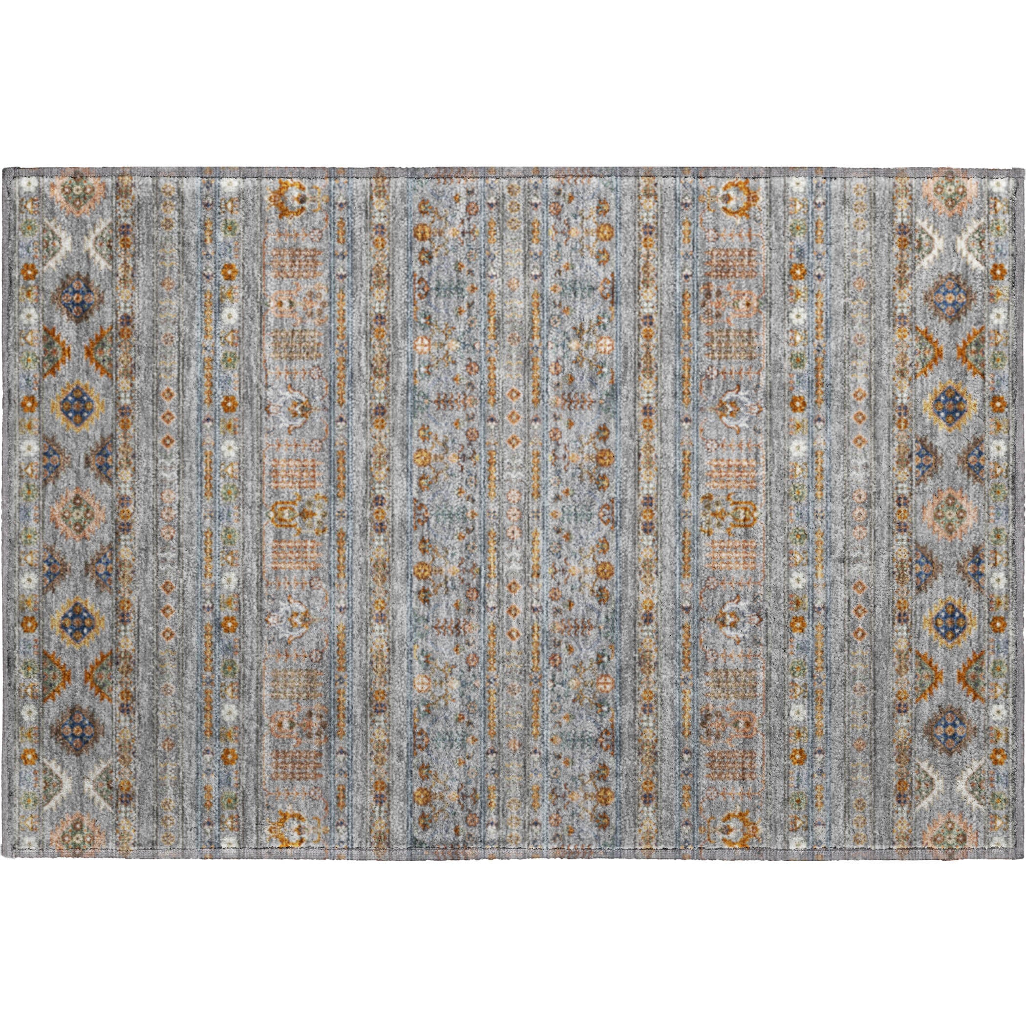 Tbilisi Machine Washable Transitional Gray Rug 1'8" x 2'6" #shape_Rectangle