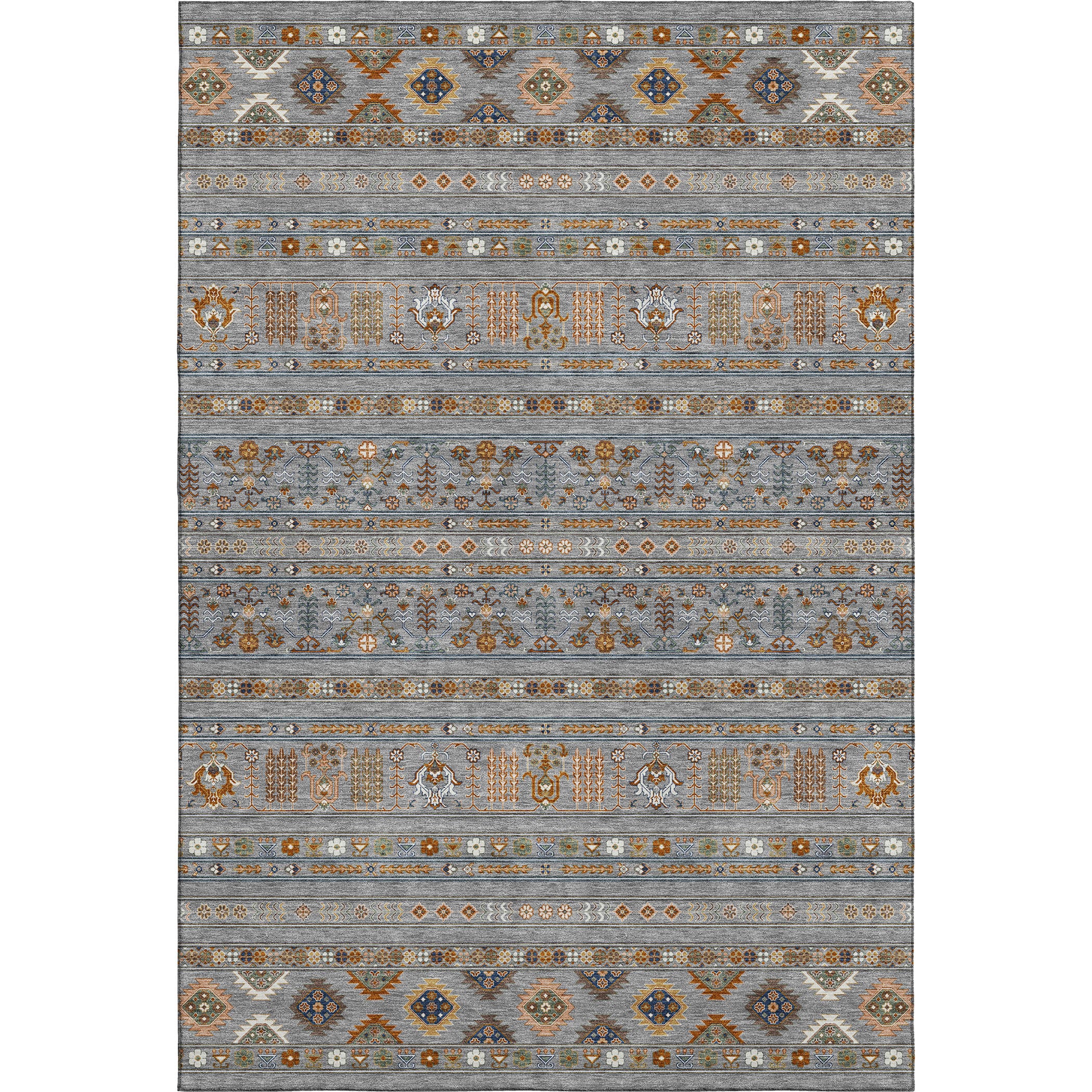 Tbilisi Machine Washable Transitional Gray Rug 2'6" x 3'10" #shape_Rectangle
