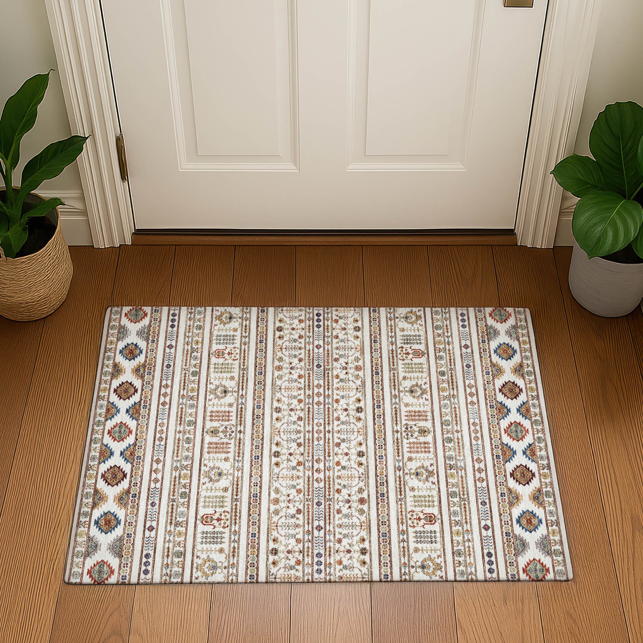Tbilisi Machine Washable Transitional Ivory Rug 1'8" x 2'6" #shape_Rectangle