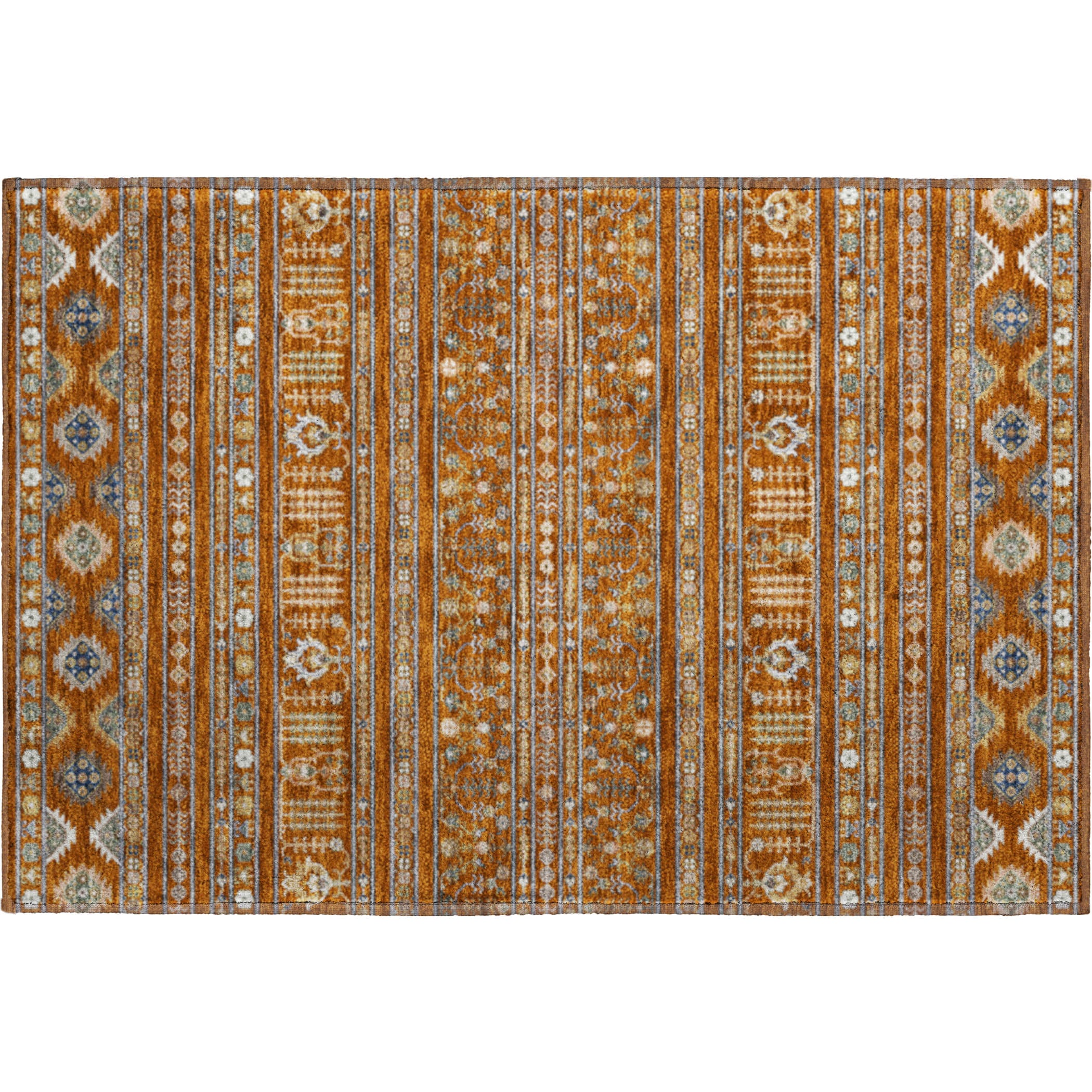 Tbilisi Machine Washable Transitional Paprika Orange Rug 1'8" x 2'6" #shape_Rectangle