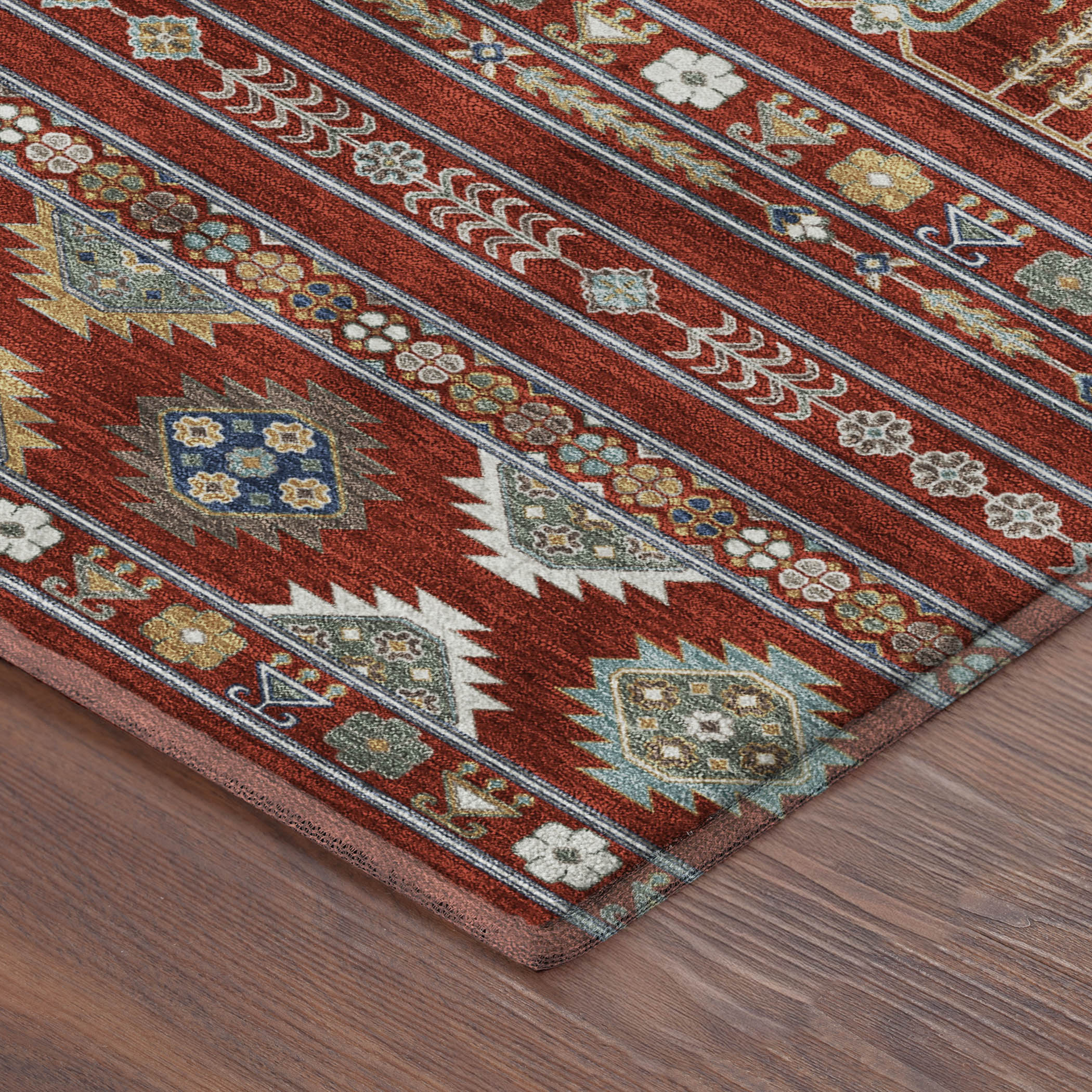 Tbilisi Machine Washable Transitional Red Rug 1'8" x 2'6" #shape_Rectangle