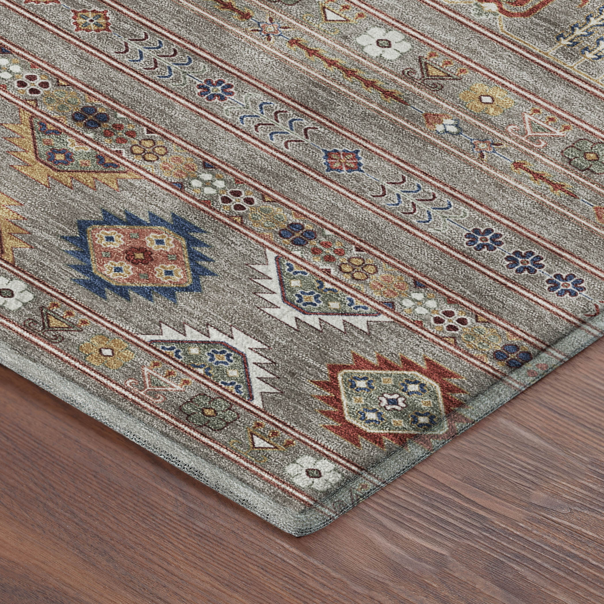 Tbilisi Machine Washable Transitional Taupe Brown Rug 1'8" x 2'6" #shape_Rectangle