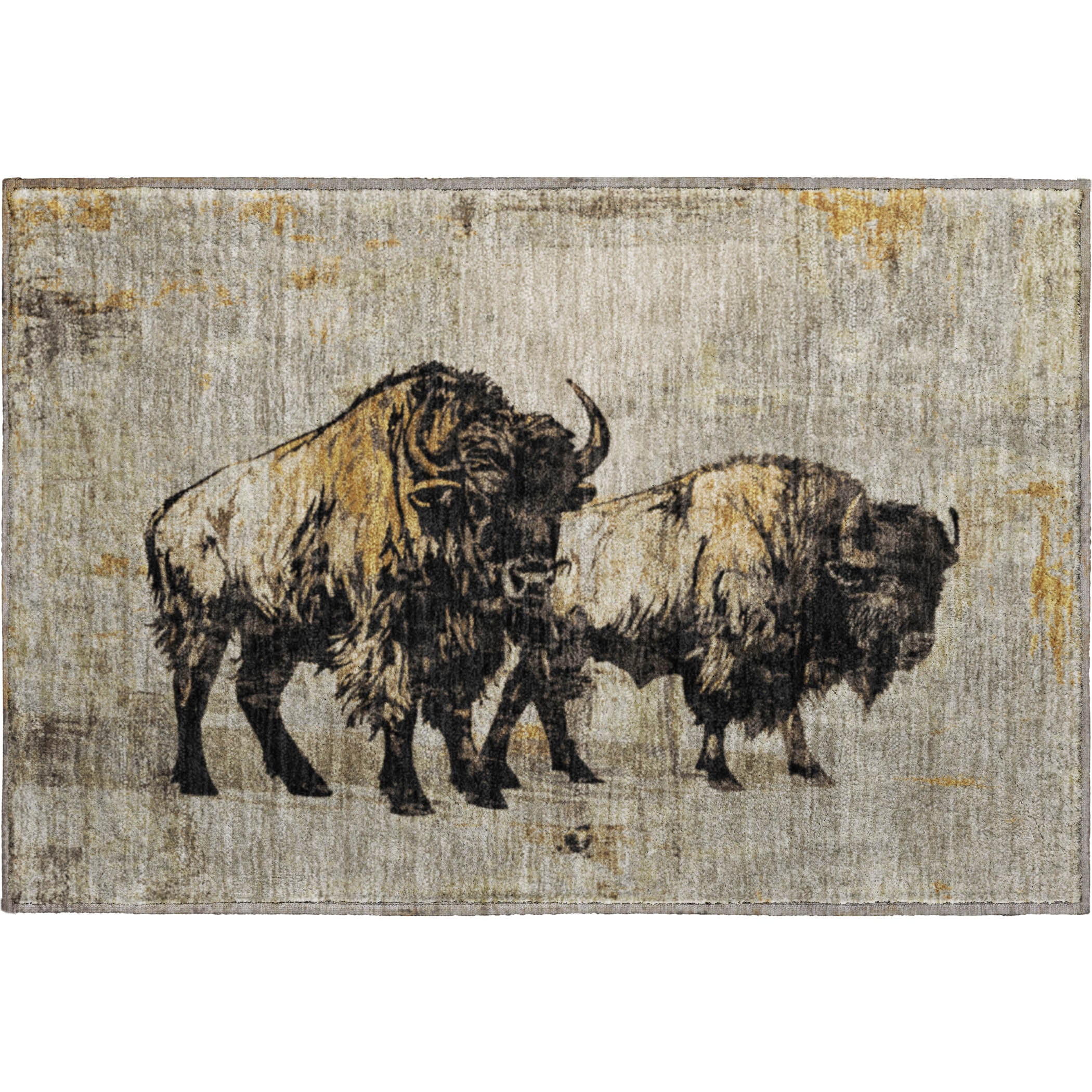 Mostar Machine Washable Transitional Khaki Brown Rug 1'8" x 2'6" #shape_Rectangle