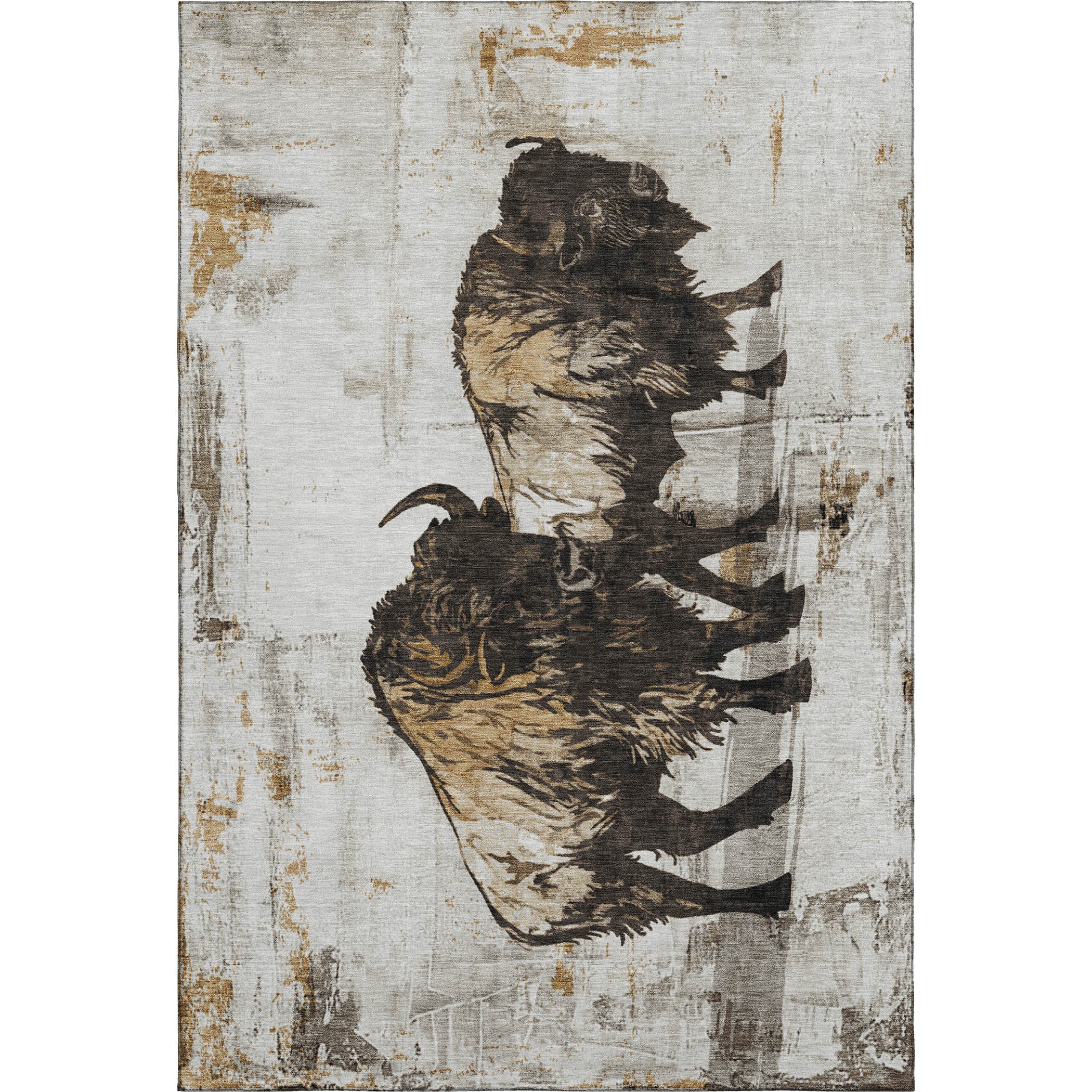 Mostar Machine Washable Transitional Putty Ivory Rug 2'6" x 3'10" #shape_Rectangle