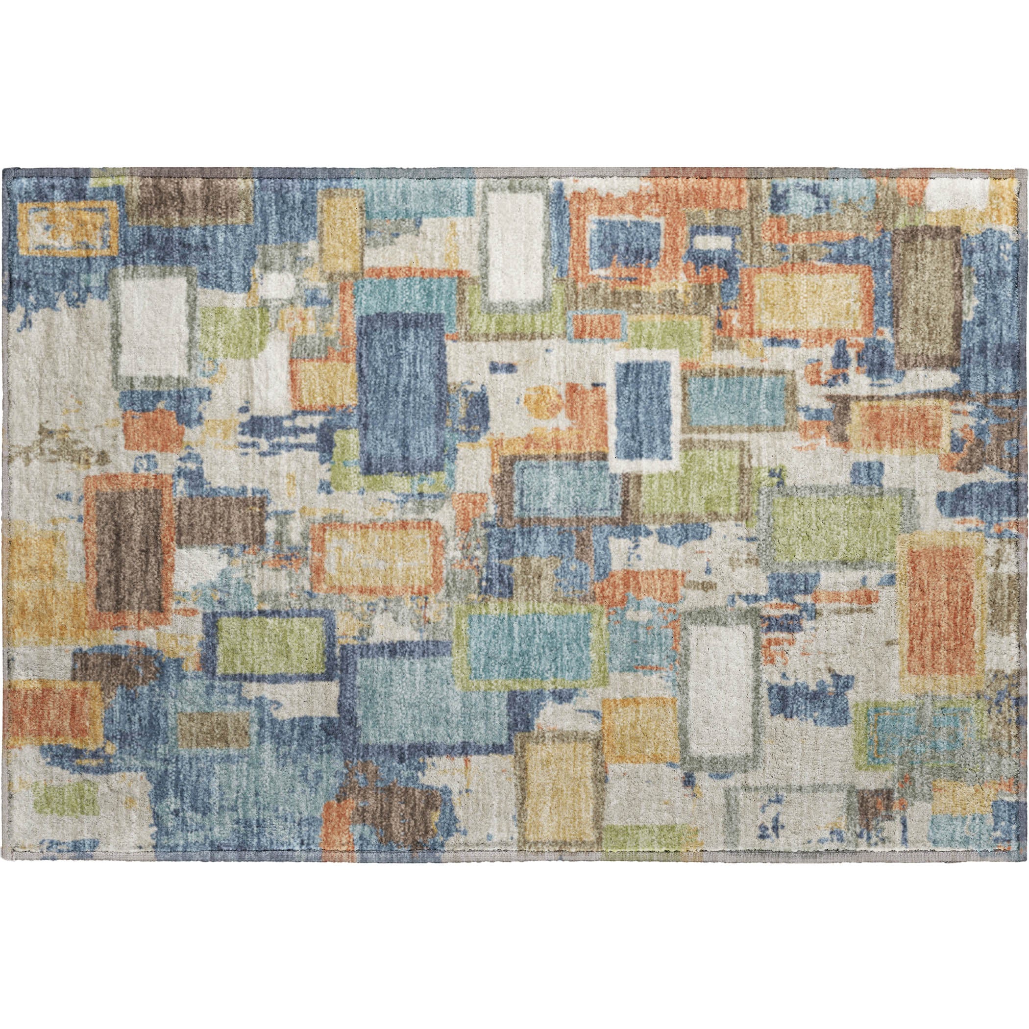 Dubrovnik Machine Washable Transitional Denim Blue Rug 1'8" x 2'6" #shape_Rectangle