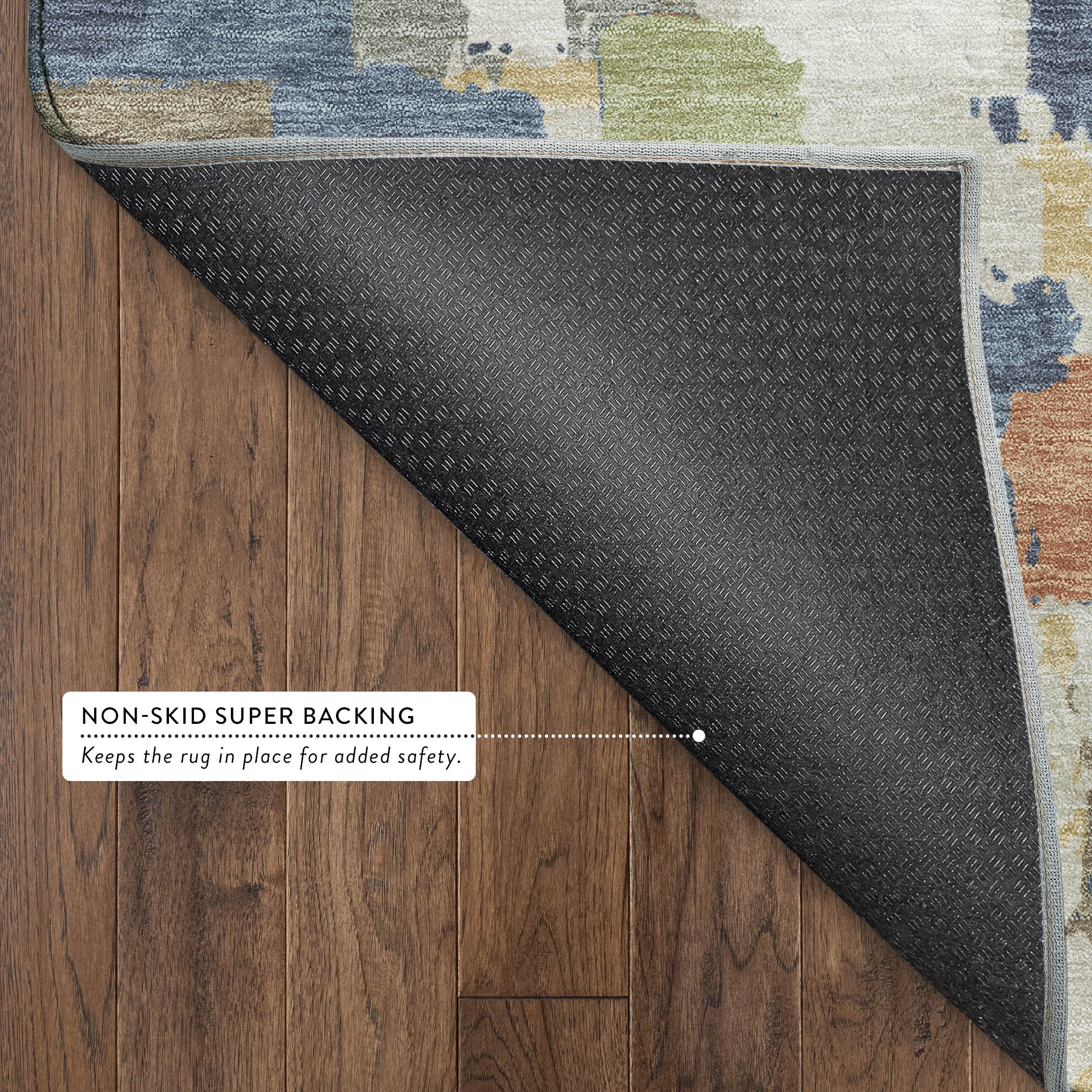 Dubrovnik Machine Washable Transitional Denim Blue Rug 1'8" x 2'6" #shape_Rectangle