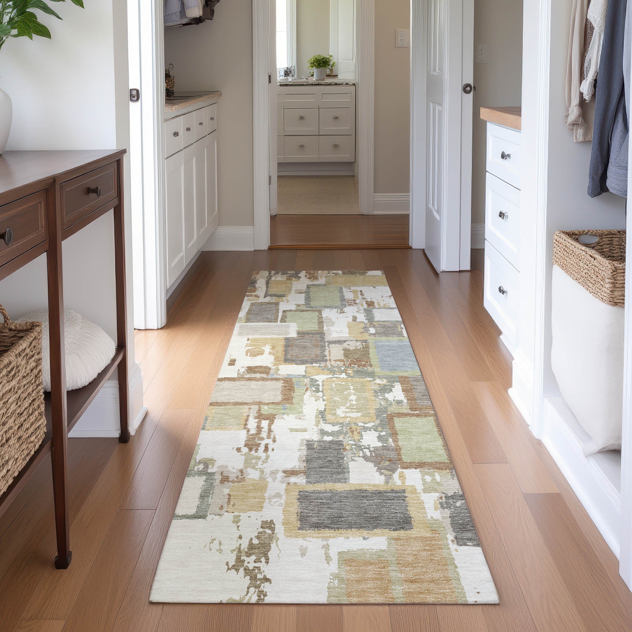 Dubrovnik Machine Washable Transitional Ivory Rug 2'3" x 7'6" #shape_Runner