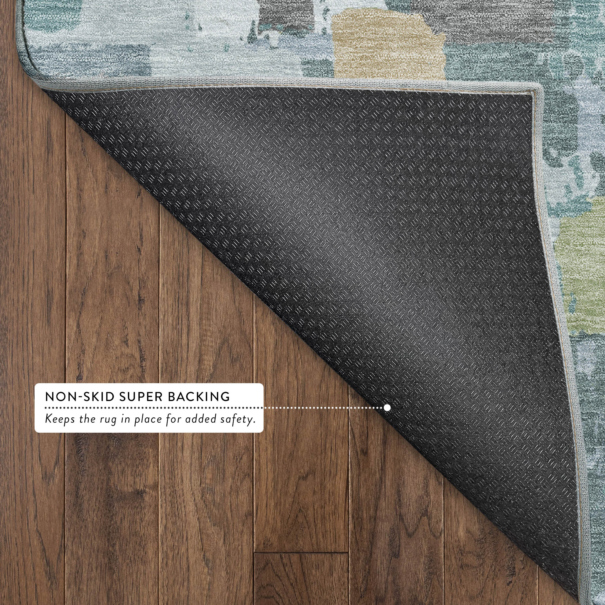 Dubrovnik Machine Washable Transitional Teal Rug 1'8" x 2'6" #shape_Rectangle