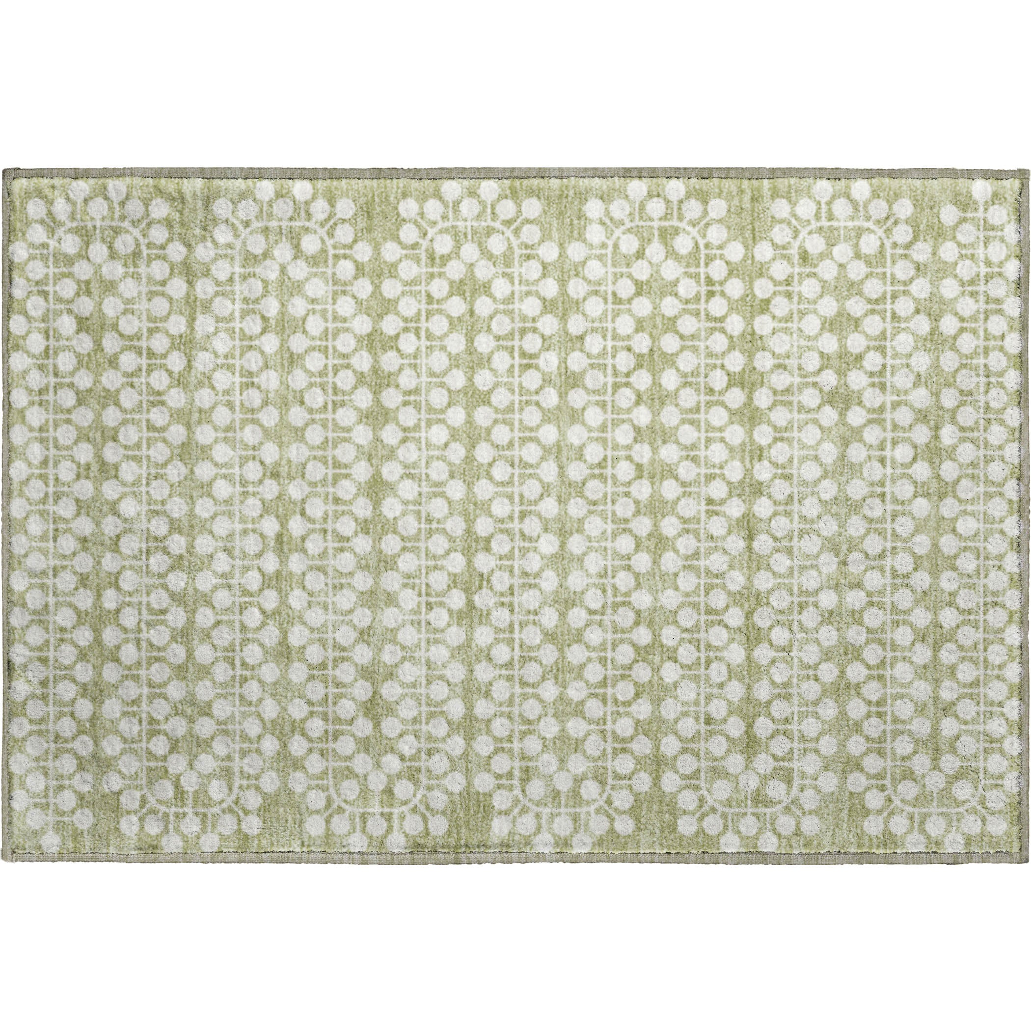 Bergen Machine Washable Transitional Aloe Green Rug 1'8" x 2'6" #shape_Rectangle