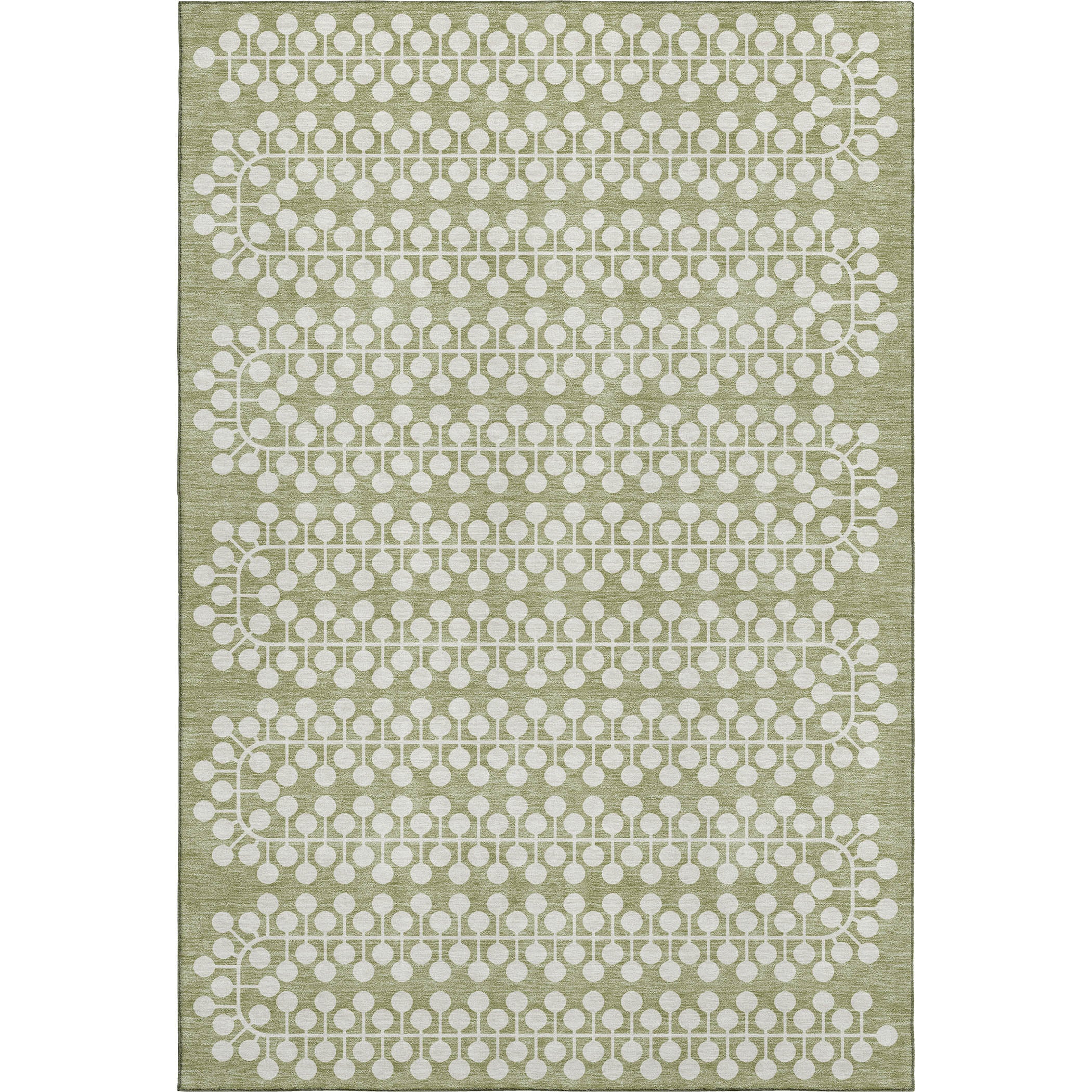 Bergen Machine Washable Transitional Aloe Green Rug 2'6" x 3'10" #shape_Rectangle