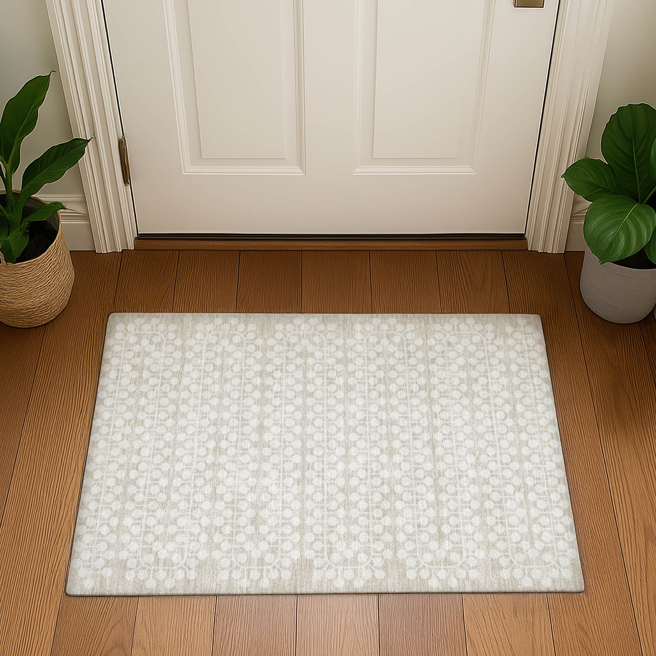 Bergen Machine Washable Transitional Beige Brown Rug 1'8" x 2'6" #shape_Rectangle