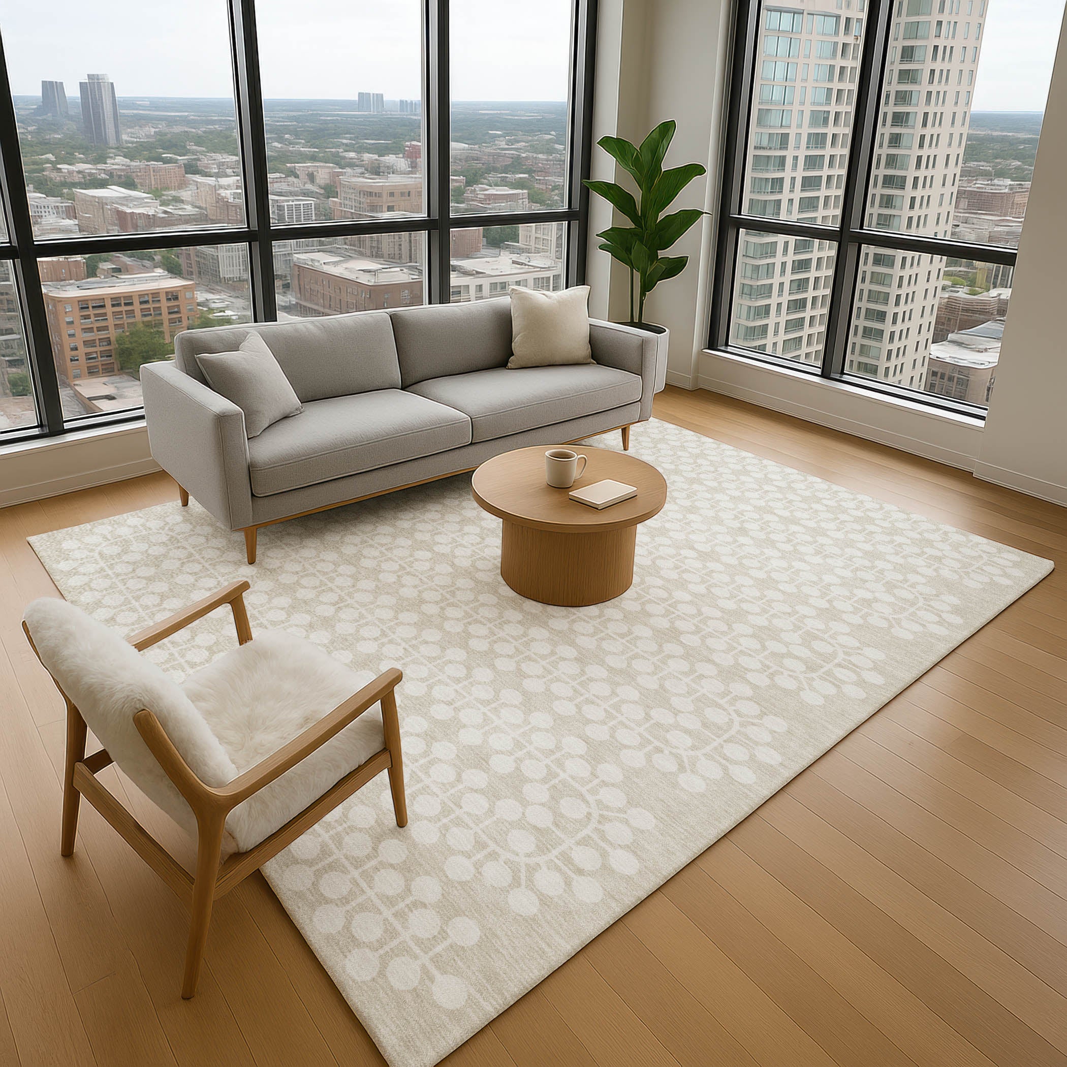 Bergen Machine Washable Transitional Beige Brown Rug 2'6" x 3'10" #shape_Rectangle
