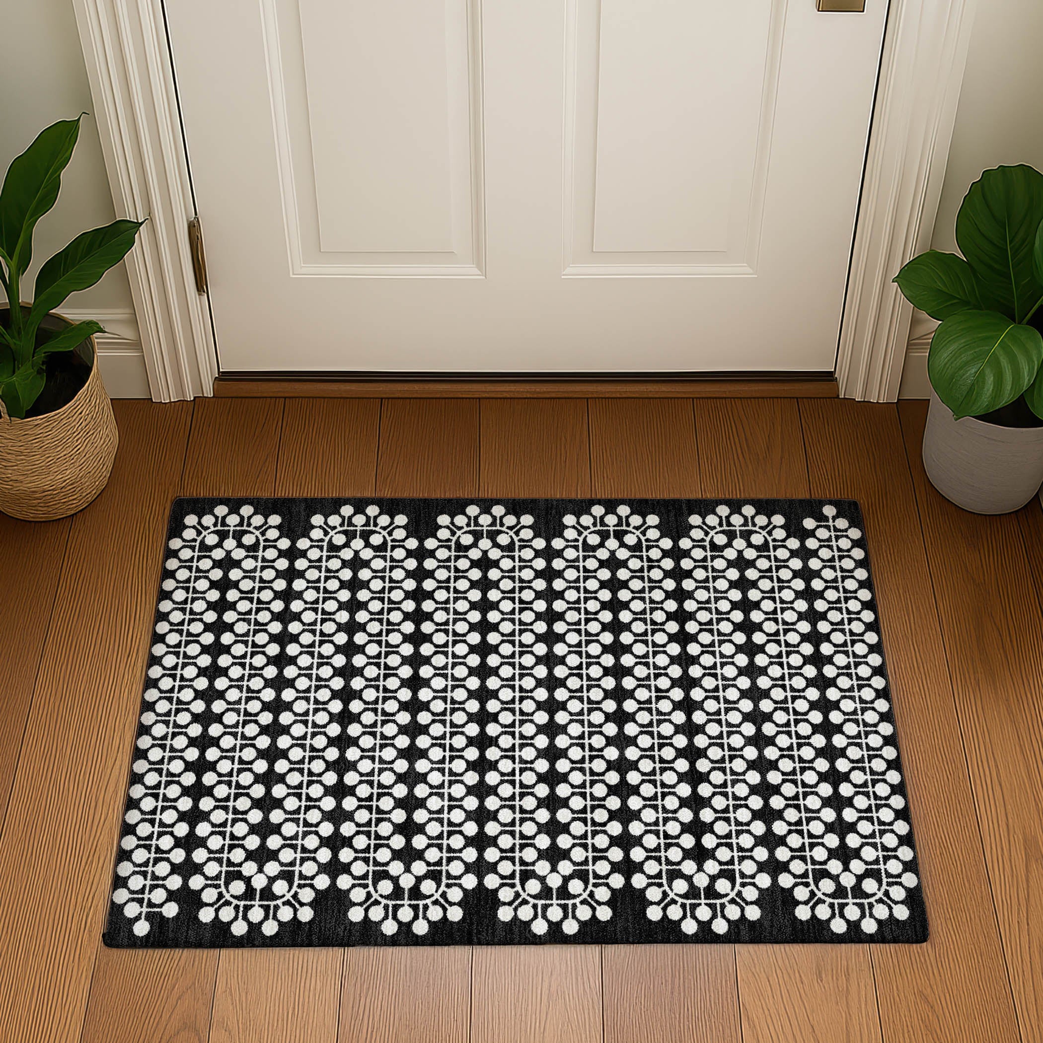 Bergen Machine Washable Transitional Black Rug 1'8" x 2'6" #shape_Rectangle