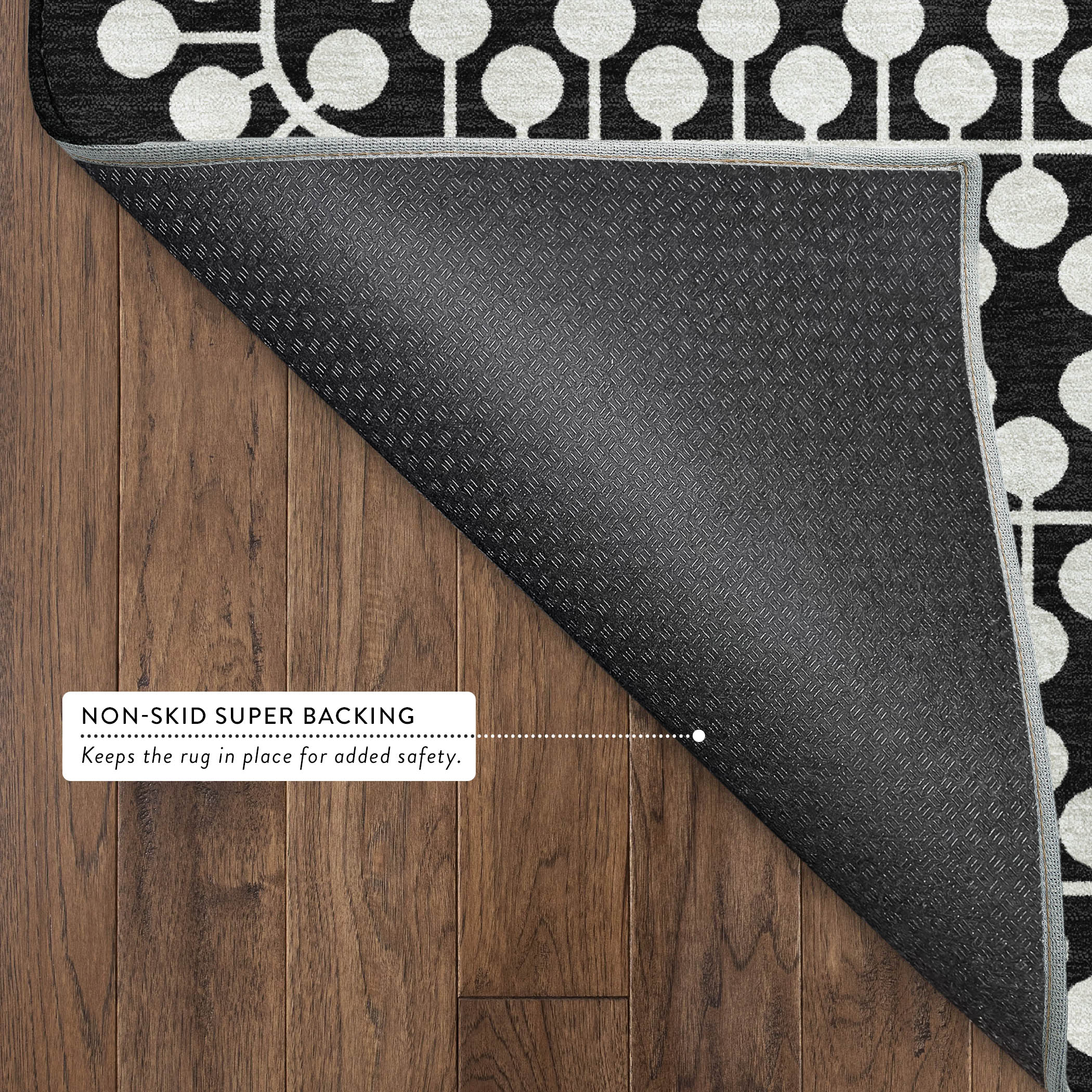 Bergen Machine Washable Transitional Black Rug 1'8" x 2'6" #shape_Rectangle
