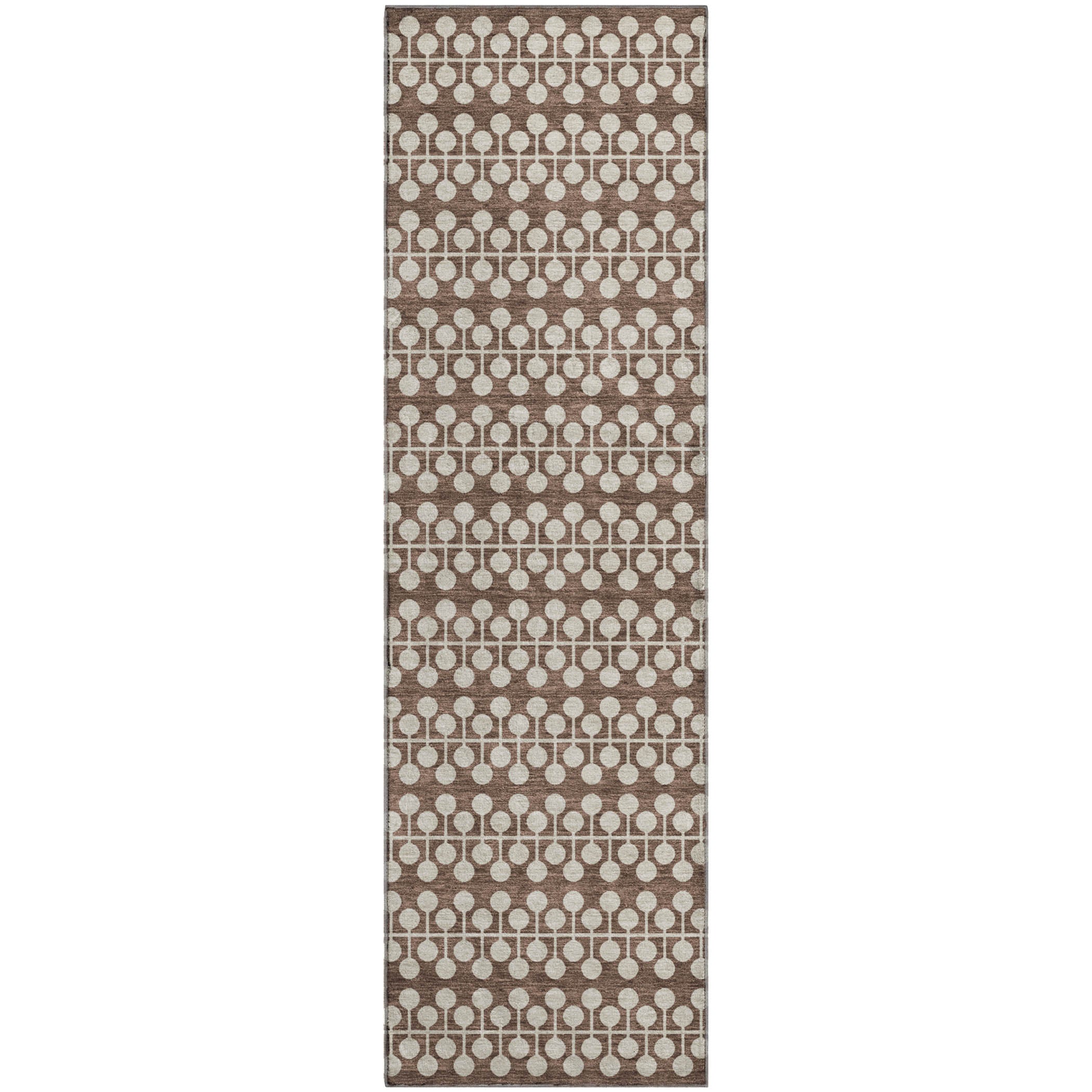 Bergen Machine Washable Transitional Brown Rug 2'3" x 7'6" #shape_Runner