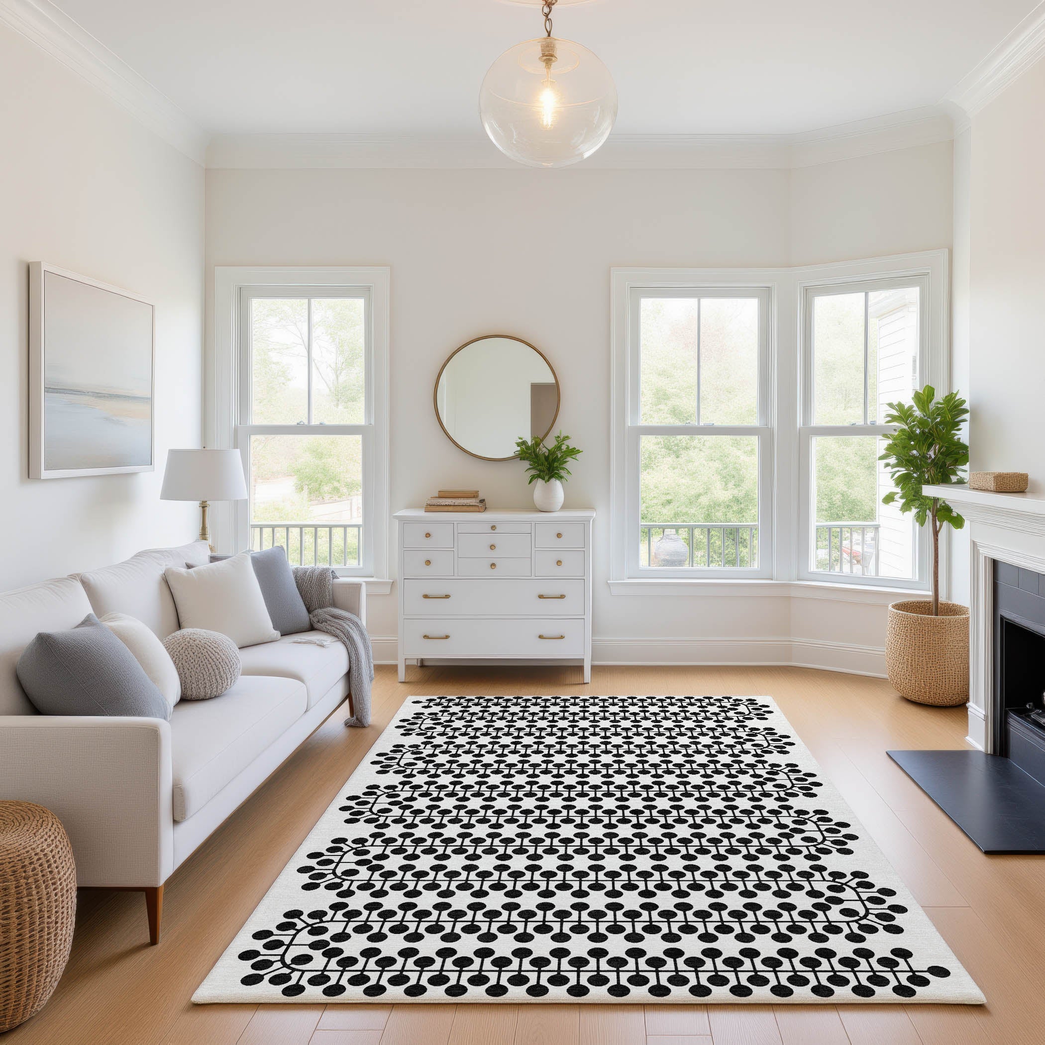 Bergen Machine Washable Transitional Ivory Rug 2'6" x 3'10" #shape_Rectangle