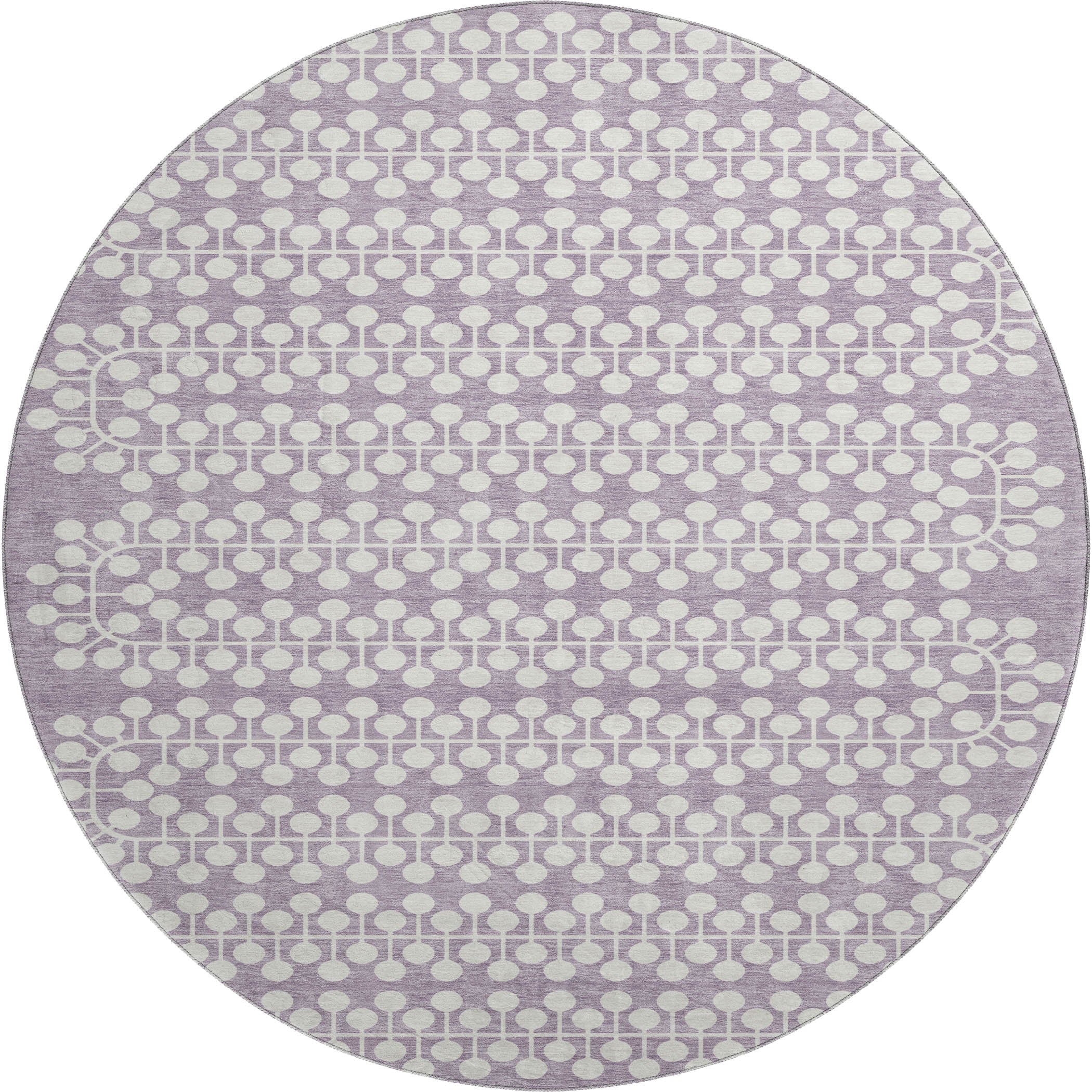 Bergen Machine Washable Transitional Lavender Purple Rug 8' x 8' #shape_Round