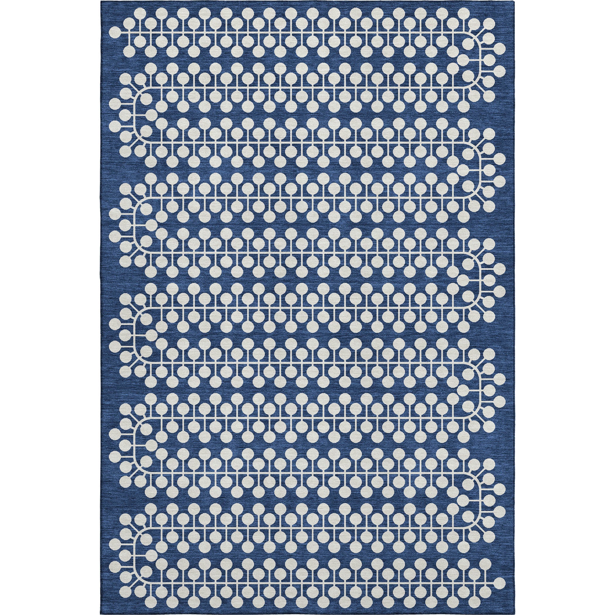 Bergen Machine Washable Transitional Navy Blue Rug 2'6" x 3'10" #shape_Rectangle