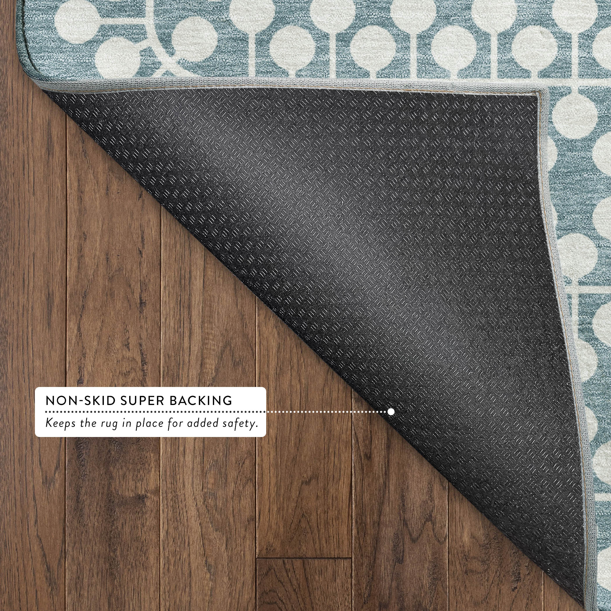 Bergen Machine Washable Transitional Teal Rug 1'8" x 2'6" #shape_Rectangle
