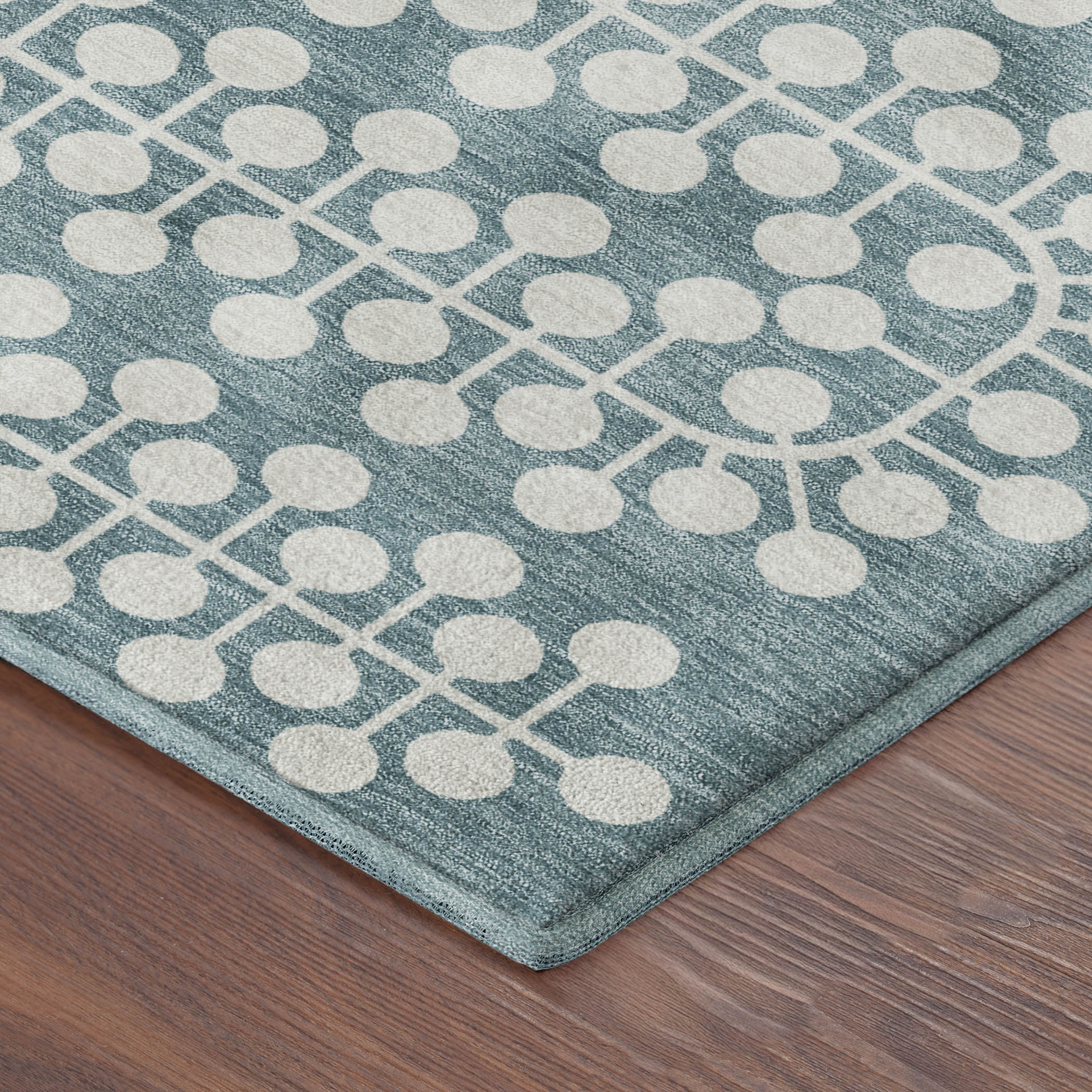 Bergen Machine Washable Transitional Teal Rug 1'8" x 2'6" #shape_Rectangle