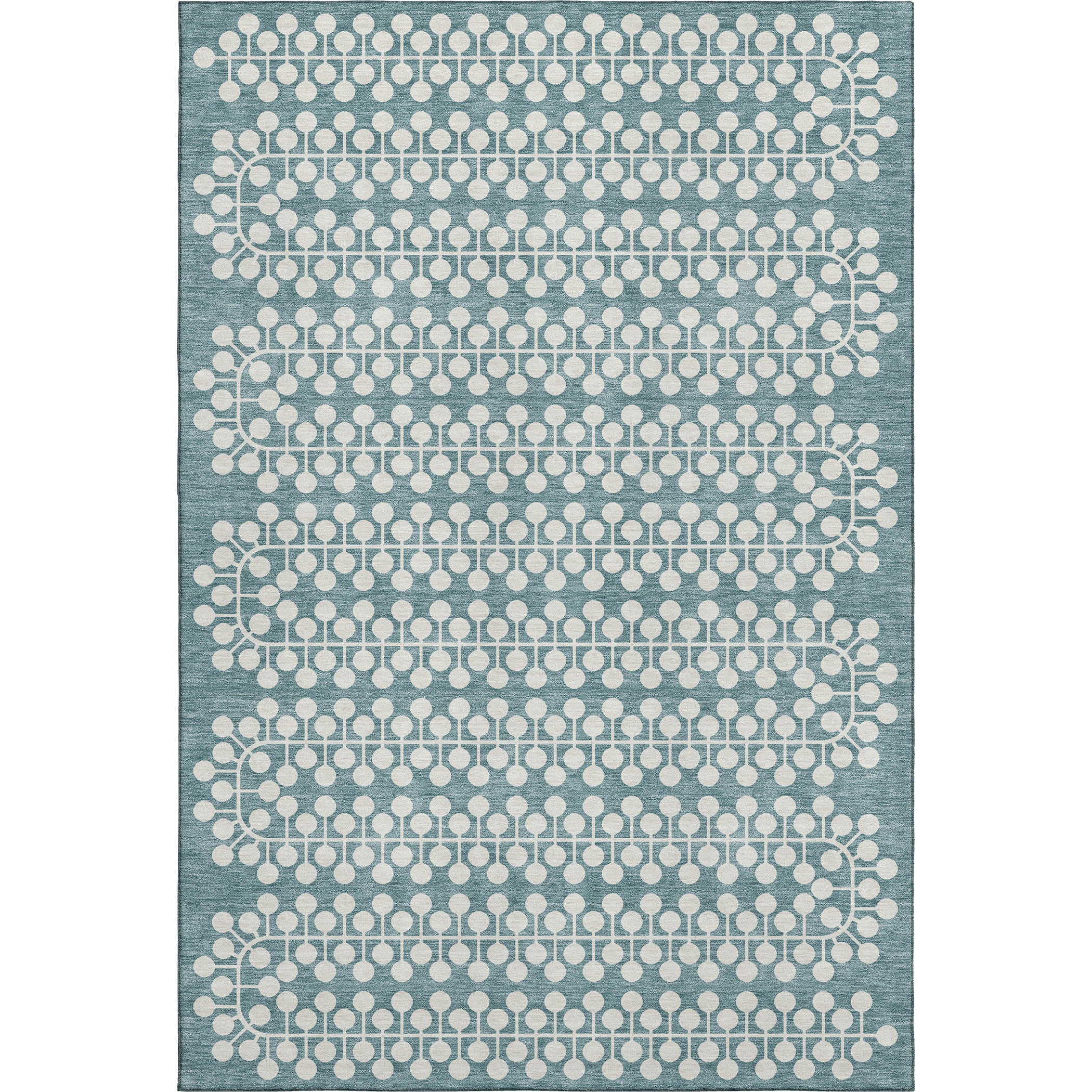 Bergen Machine Washable Transitional Teal Rug 2'6" x 3'10" #shape_Rectangle