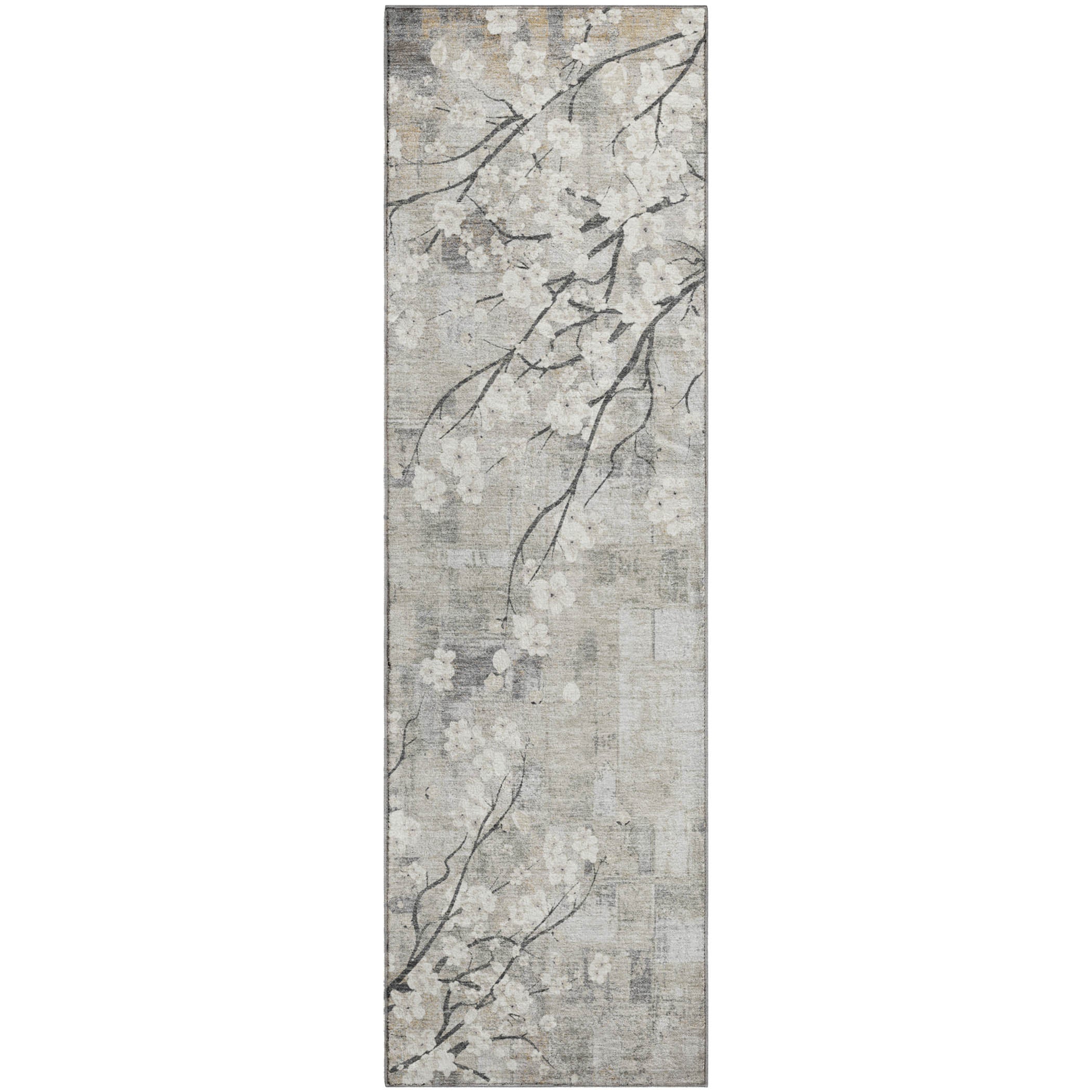 Bogota Machine Washable Transitional Beige Brown Rug 2'3" x 7'6" #shape_Runner