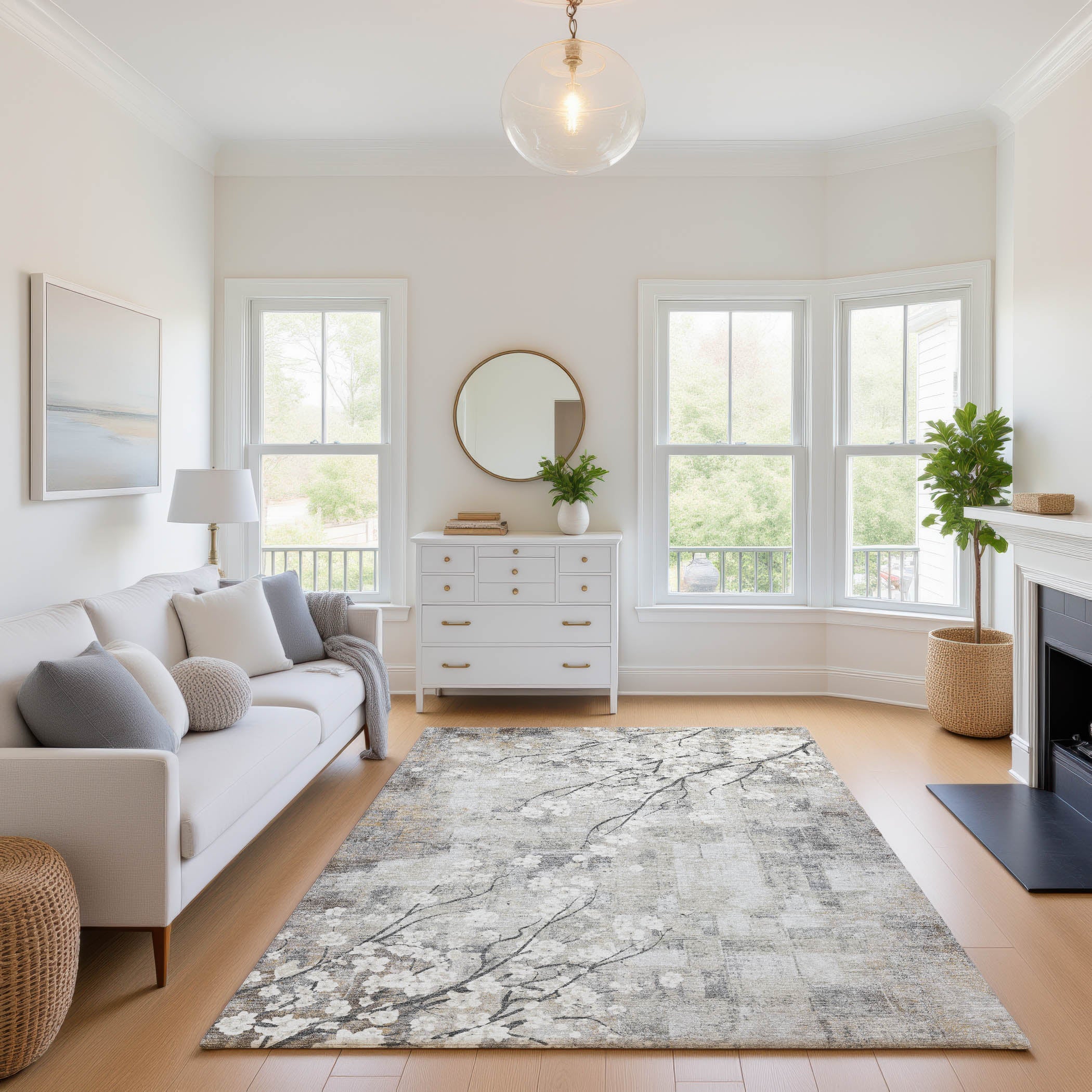 Bogota Machine Washable Transitional Beige Brown Rug 2'6" x 3'10" #shape_Rectangle