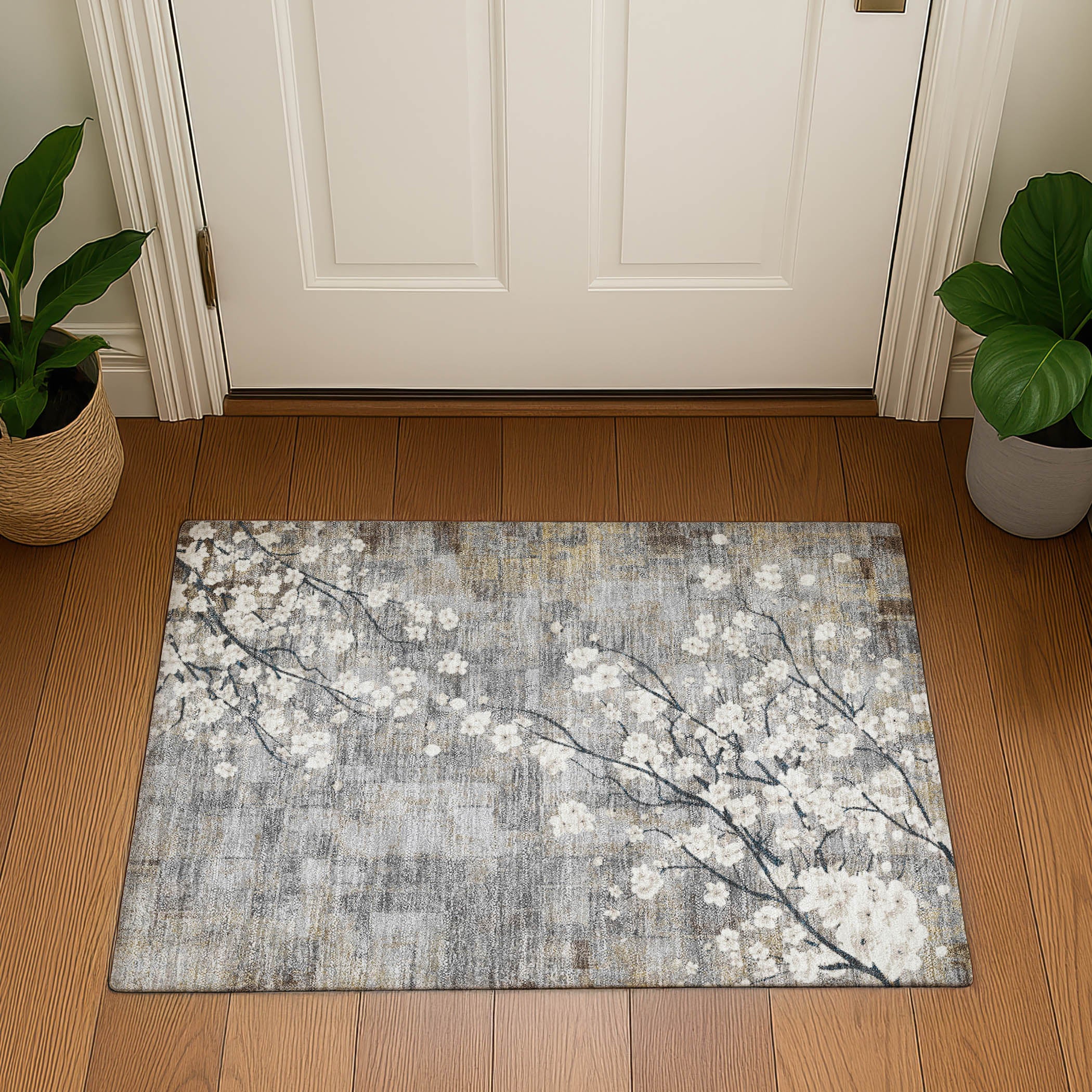 Bogota Machine Washable Transitional Gray Rug 1'8" x 2'6" #shape_Rectangle