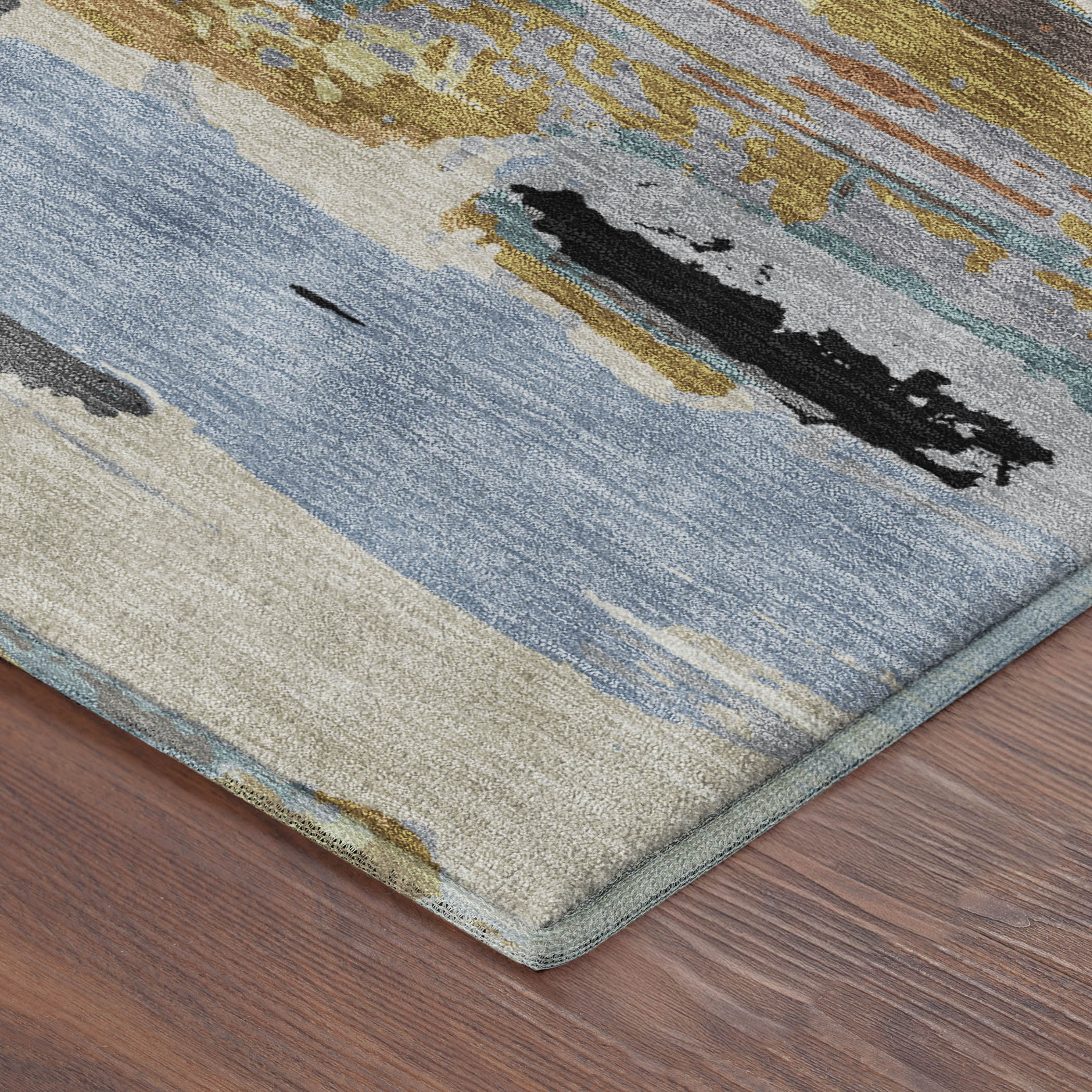 Cusco Machine Washable Transitional Black Rug 1'8" x 2'6" #shape_Rectangle
