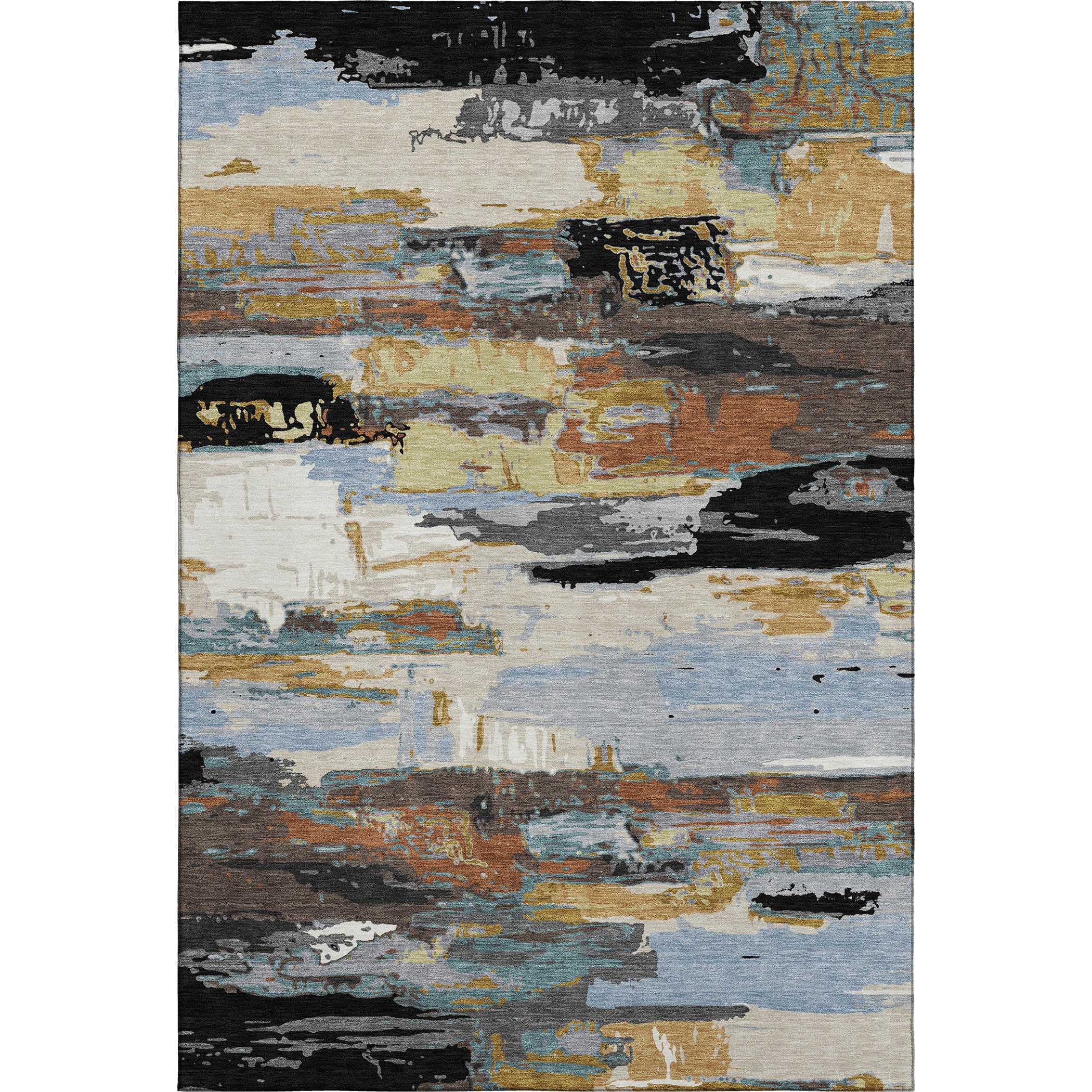 Cusco Machine Washable Transitional Black Rug 2'6" x 3'10" #shape_Rectangle